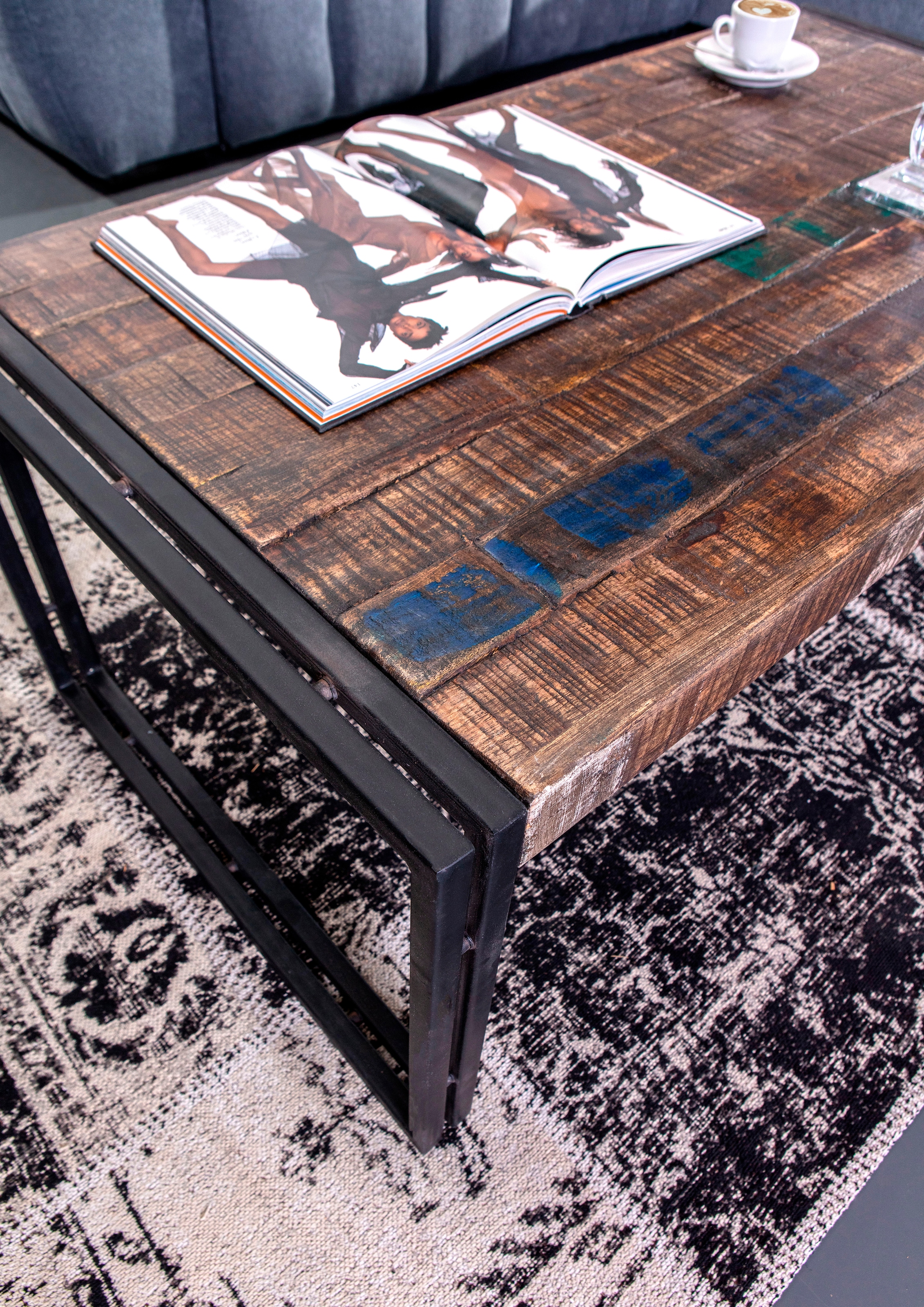 Gutmann Factory Couchtisch »Titan« moderne Kombination aus Metall und Massivholz