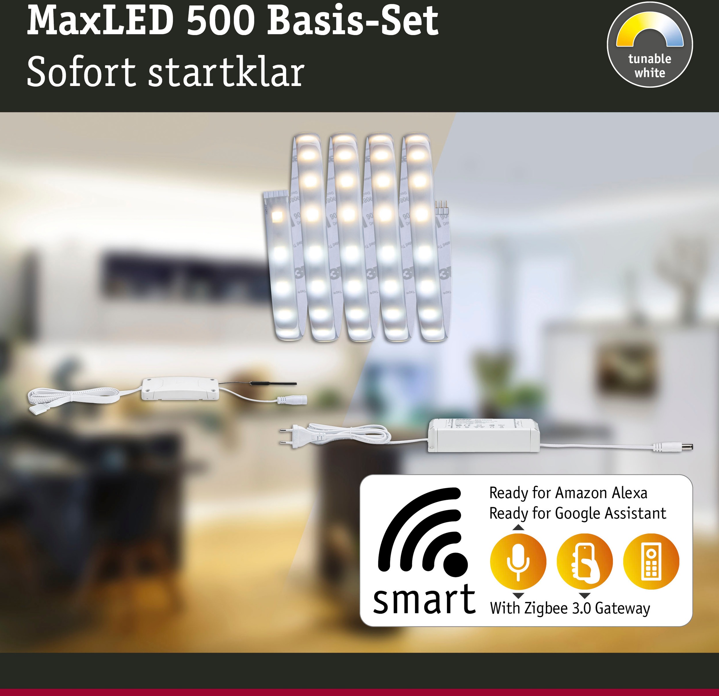 Paulmann LED-Streifen »MaxLED 500 Basisset Smart Home Zigbee«, 1 St.-flammig, 1,5m, Tunable White, beschichtet