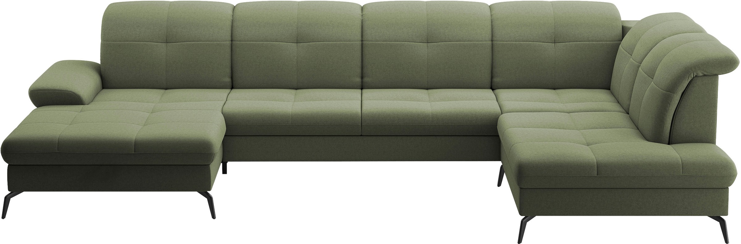 sit&more Wohnlandschaft »Amica, U-Form, inkl. Sitztiefenverstellung und Armteilverstellung«, wahlweise mit Kopfteilverstellung, Bettfunktion und Bettkasten