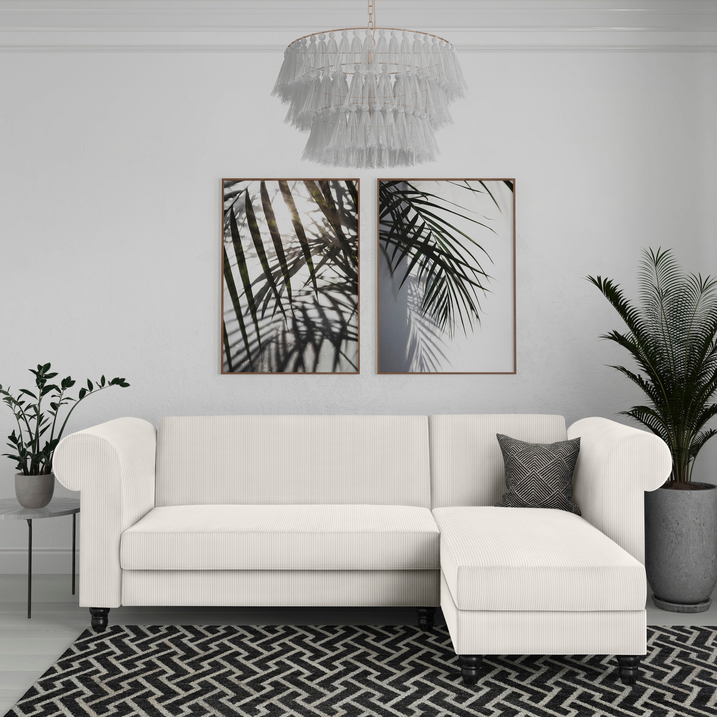 Dorel Home Ecksofa »Felix II, L-Form, Schlafsofa 241cm (Liegefl. 108/195 cm),«, verstellb. Rückenlehne, Recamiere wechselbar, Cord