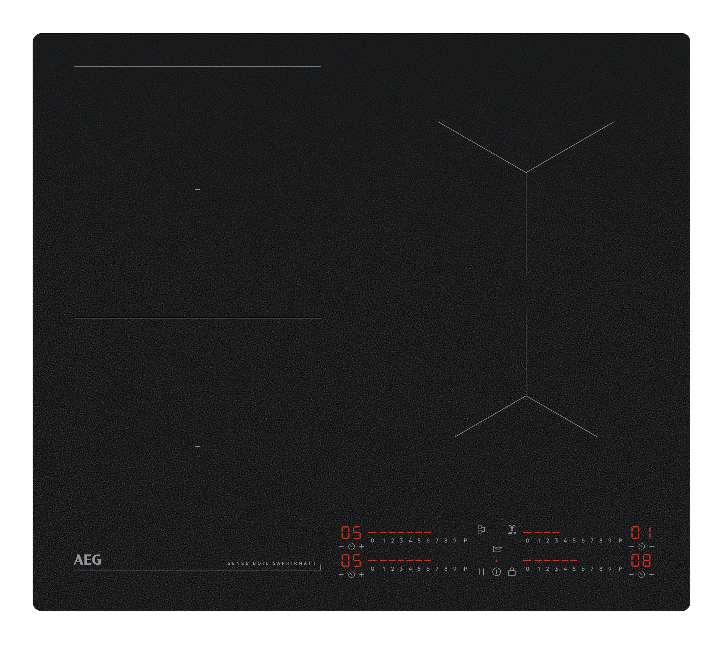 AEG Backofen-Set »HH24BSISML« mit 1-fach-Teleskopauszug Aqua Clean Autarker Backofen & Induktionskochfeld: SaphirMatt 4× kratzresistenter