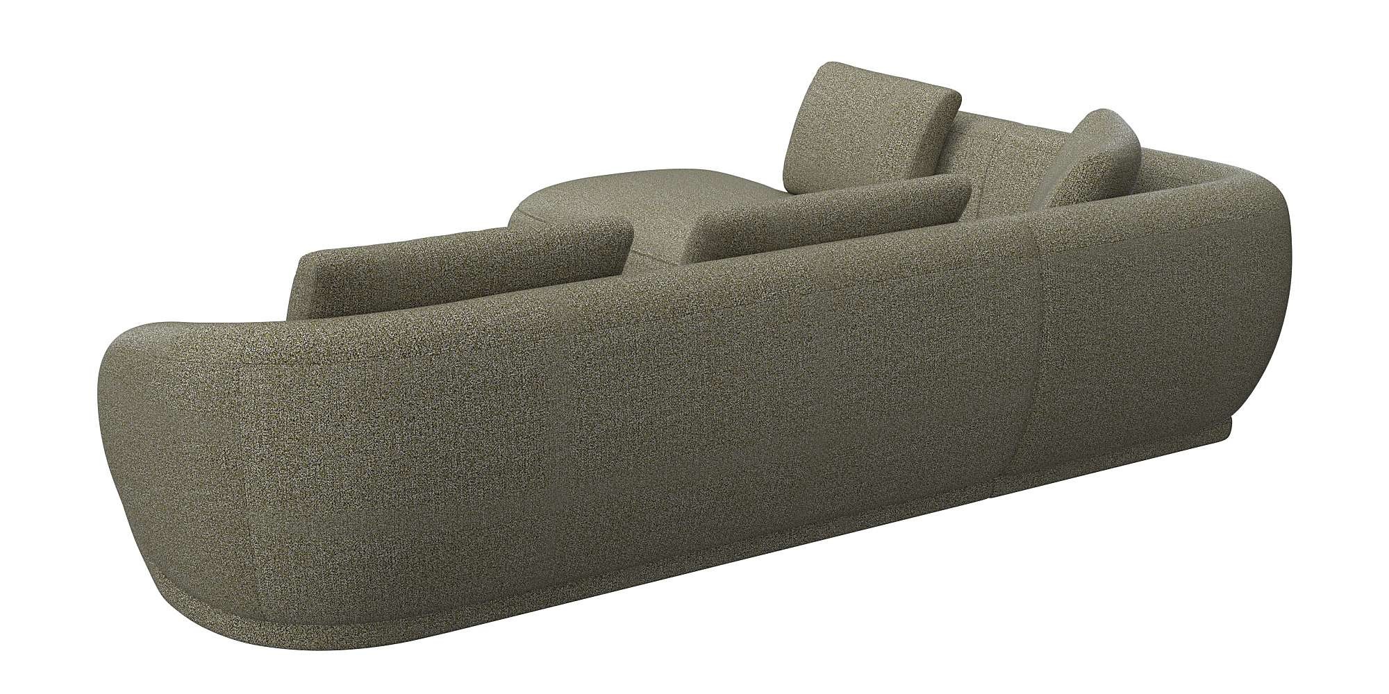 FLEXLUX Ecksofa »Torino, rund, L-Form, Sofa-Ecke mit Ottomane«, Modernes, organisches Sofa-Design, Kaltschaum, Wellenunterfederung