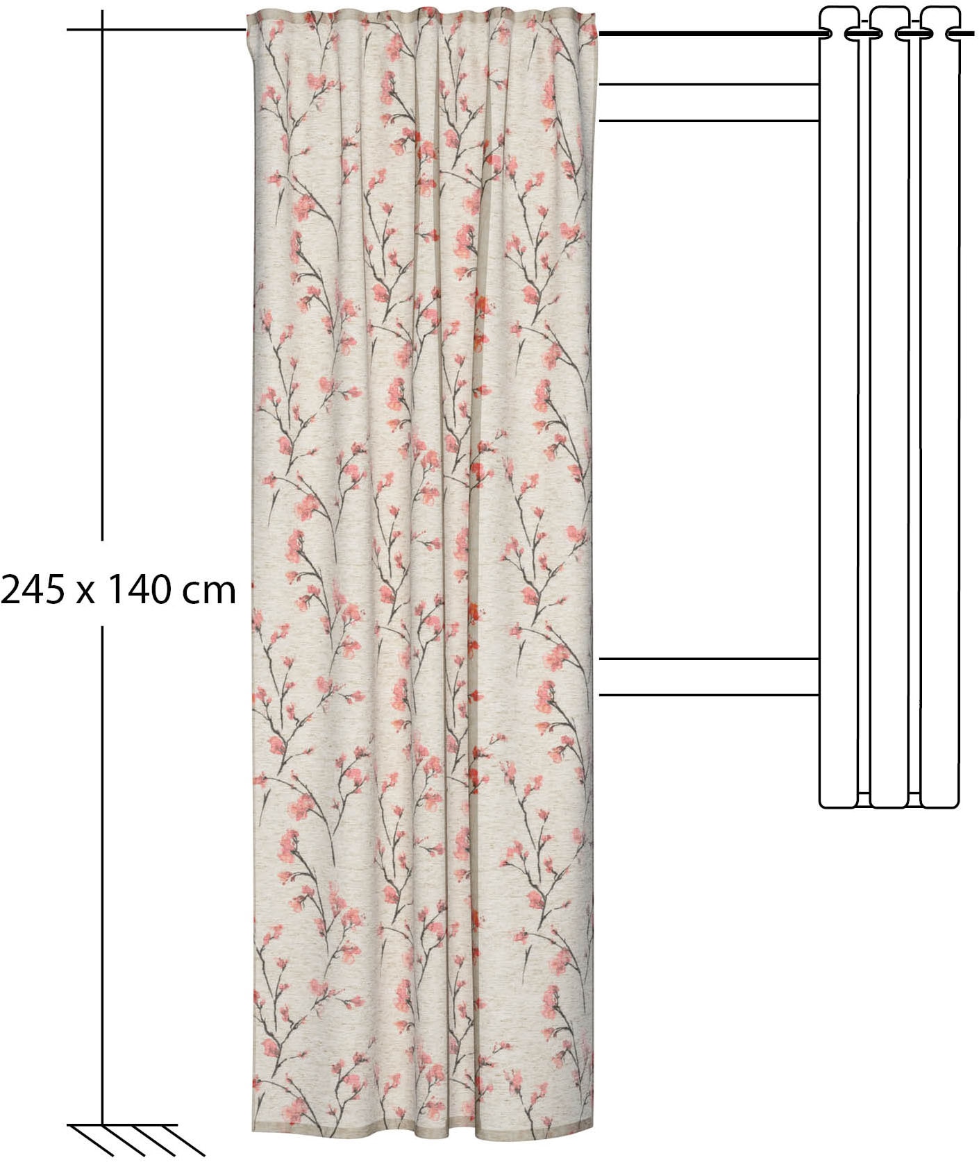 HOMING Vorhang »Kianna« verdeckte Schlaufen 1 Stk. tlg. Fertigschal