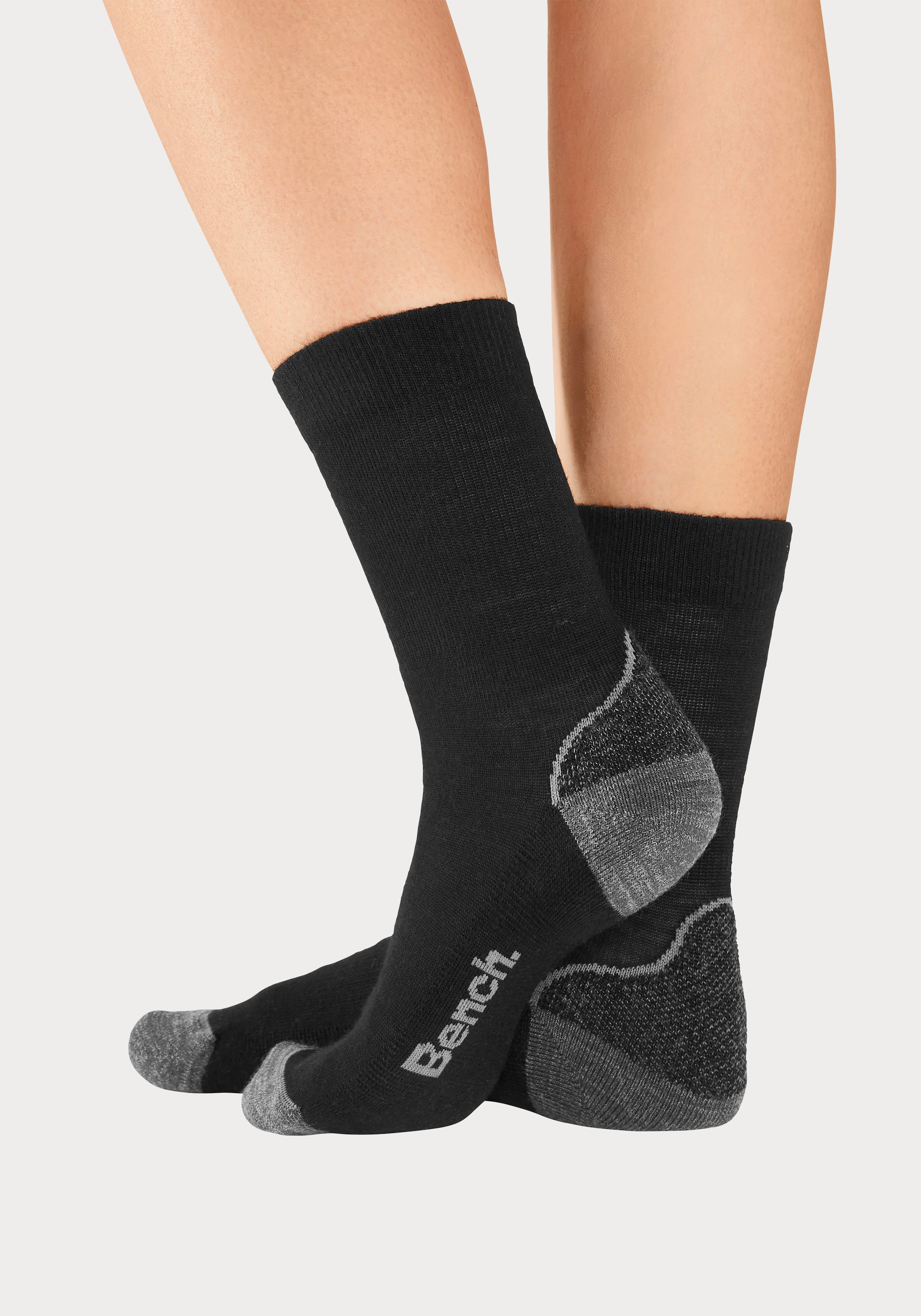 Bench. Wandersocken, (Packung, 2 Paar), Wollsocken aus flauschigem Material mit 51% Wolle