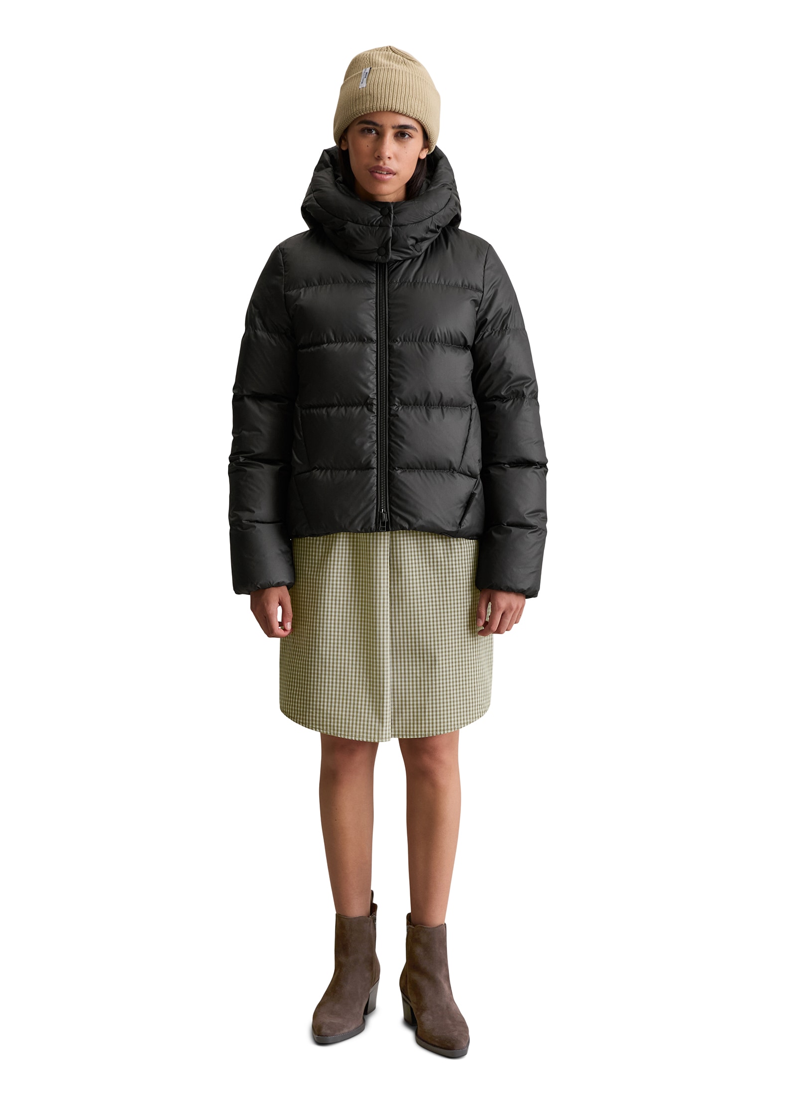 Marc O'Polo DENIM Steppjacke mit Kapuze Winterjacke, regular fit, Stehkragen, abnehmbare Kapuze