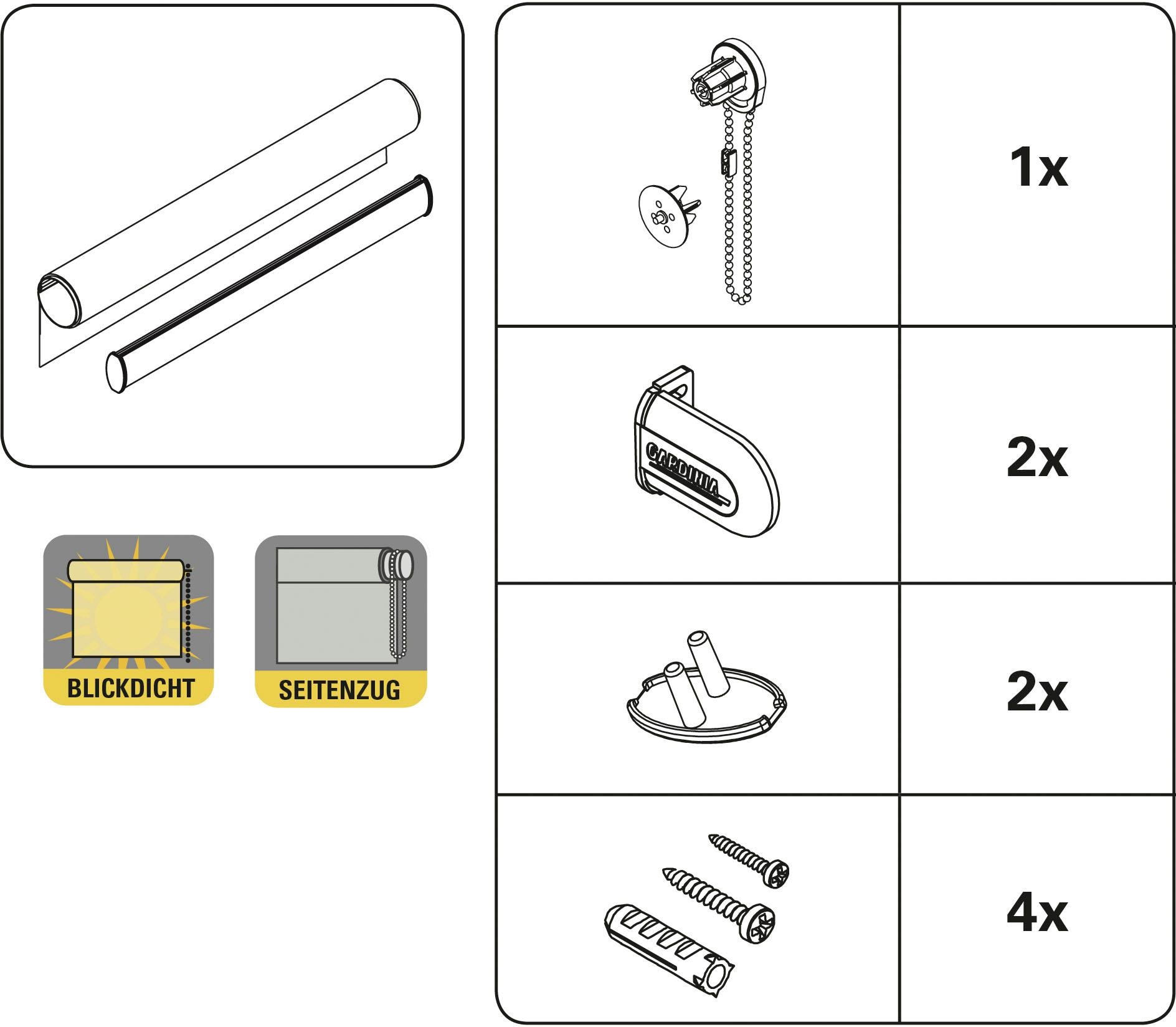 1 GARDINIA Stück, Seitenzugrollo bestellen Lichtschutz, im bequem Fixmaß schnell »Uni-Rollo«, und