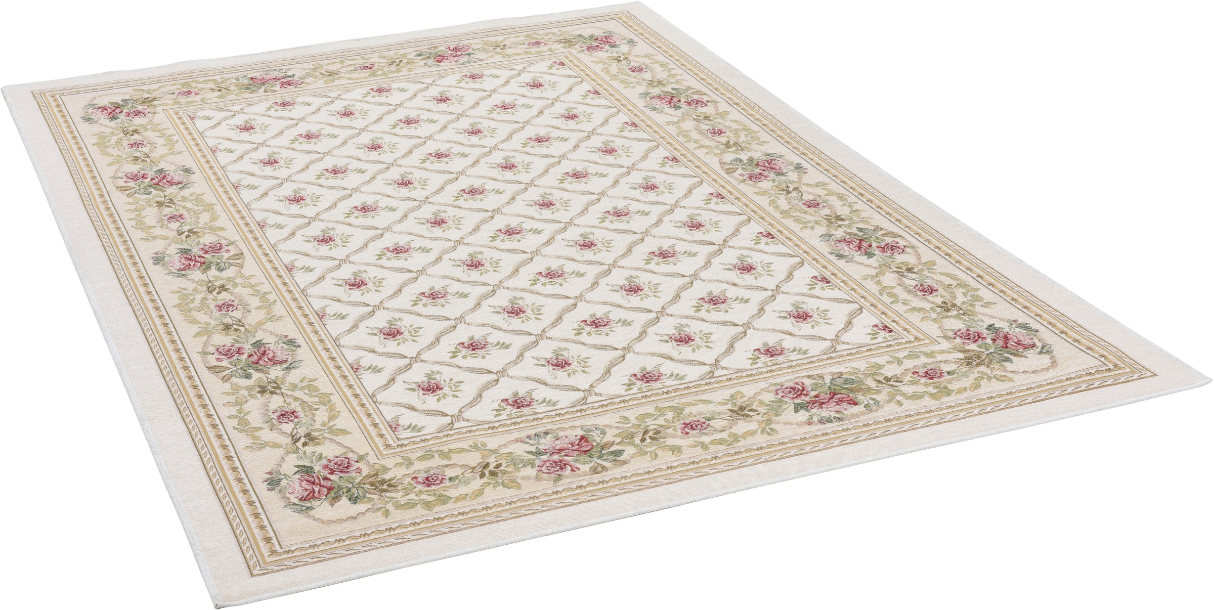 THEKO Teppich »Flomi Rose Garden«, rechteckig, 4 mm Höhe, Flachgewebe, roma günstig online kaufen