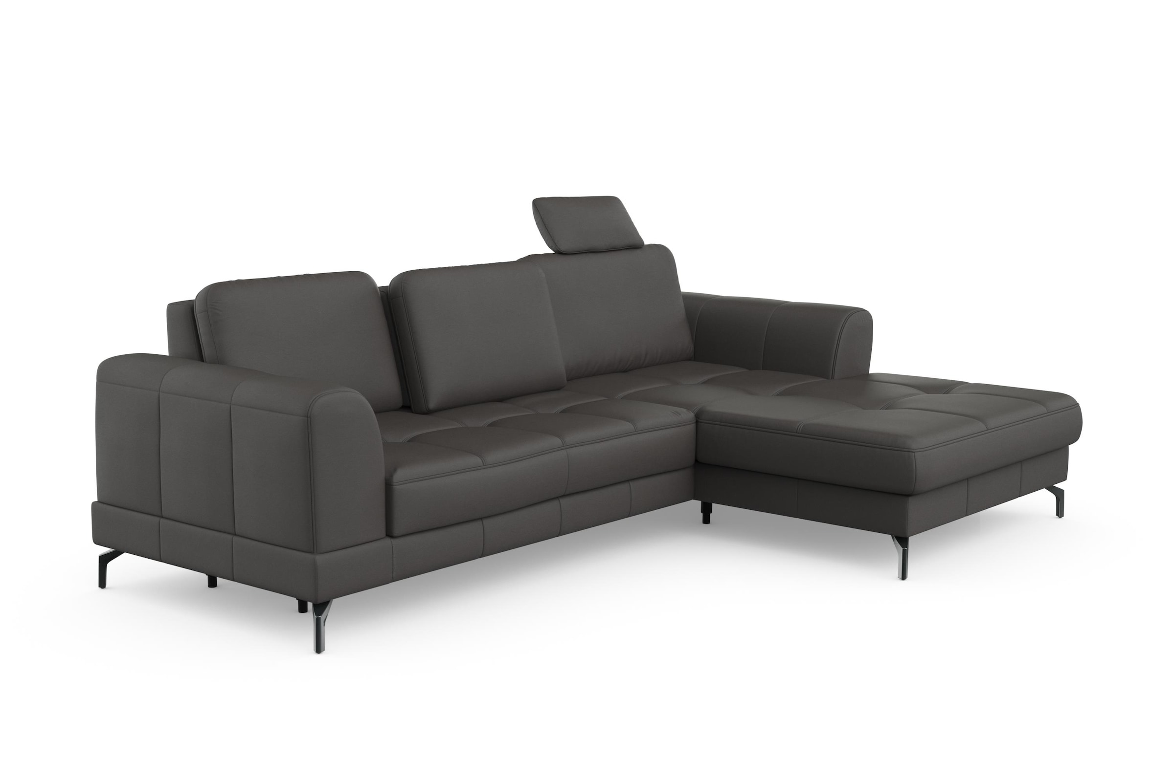 sit&more Ecksofa »Bendigo L-Form«, inklusive Sitztiefenverstellung, Bodenfreiheit 12 cm, in 2 Fußfarben