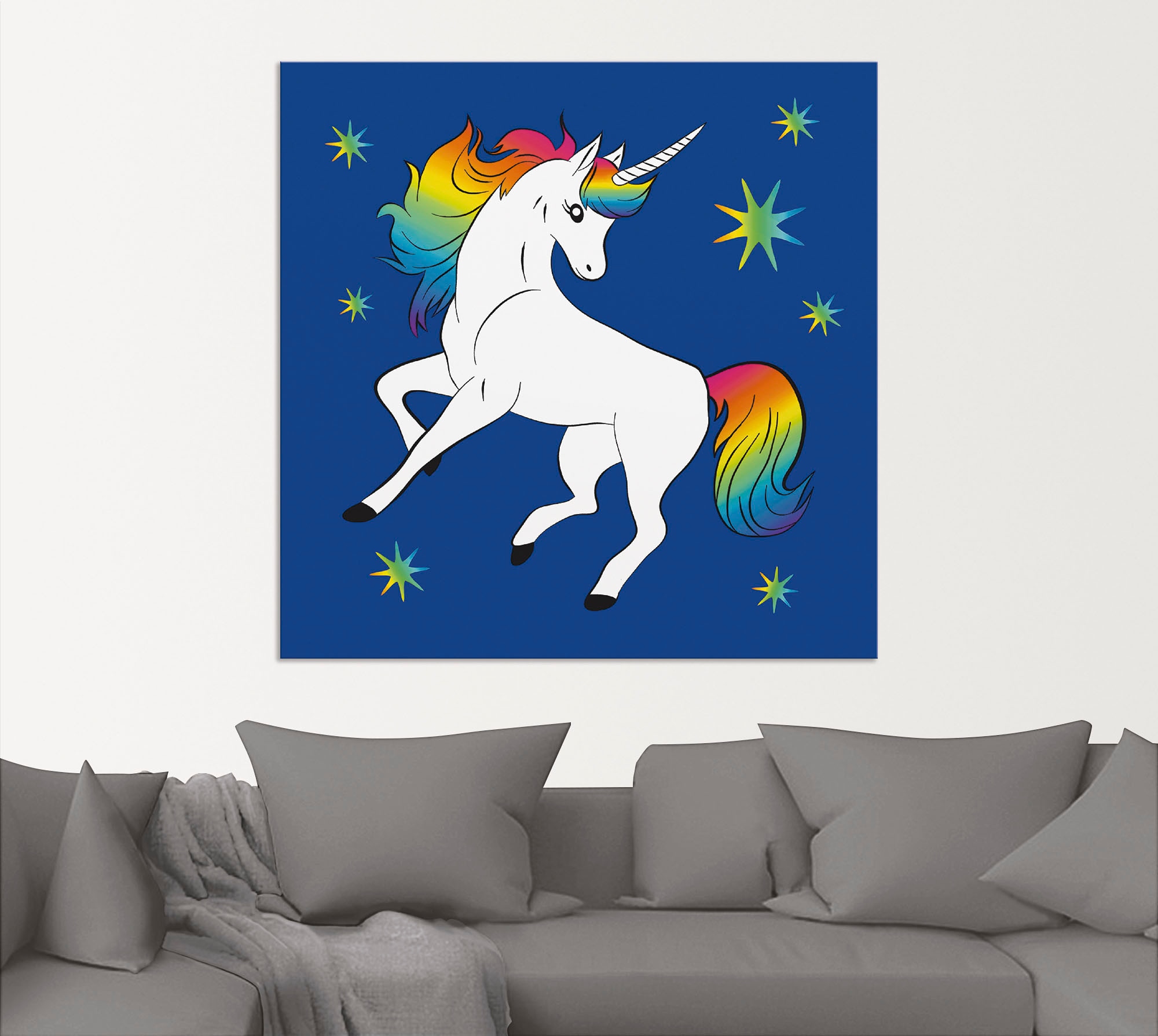 Artland Wandbild »Einhorn«, Tiere, (1 St.), als Alubild, Leinwandbild, Wandaufkleber oder Poster in versch. Größen