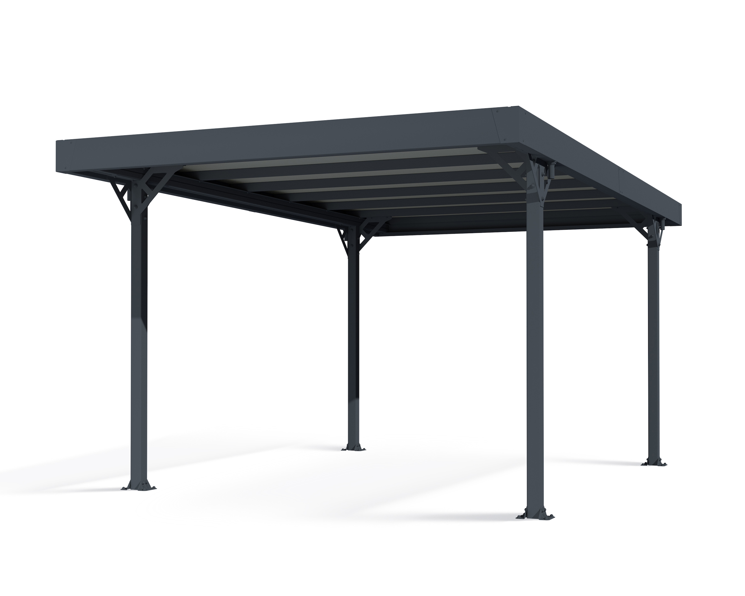 Palram - Canopia Einzelcarport »Palma 5000«, Aluminium, 263 cm, Grau, inkl. Regenrinnen und Bodenverankerungen