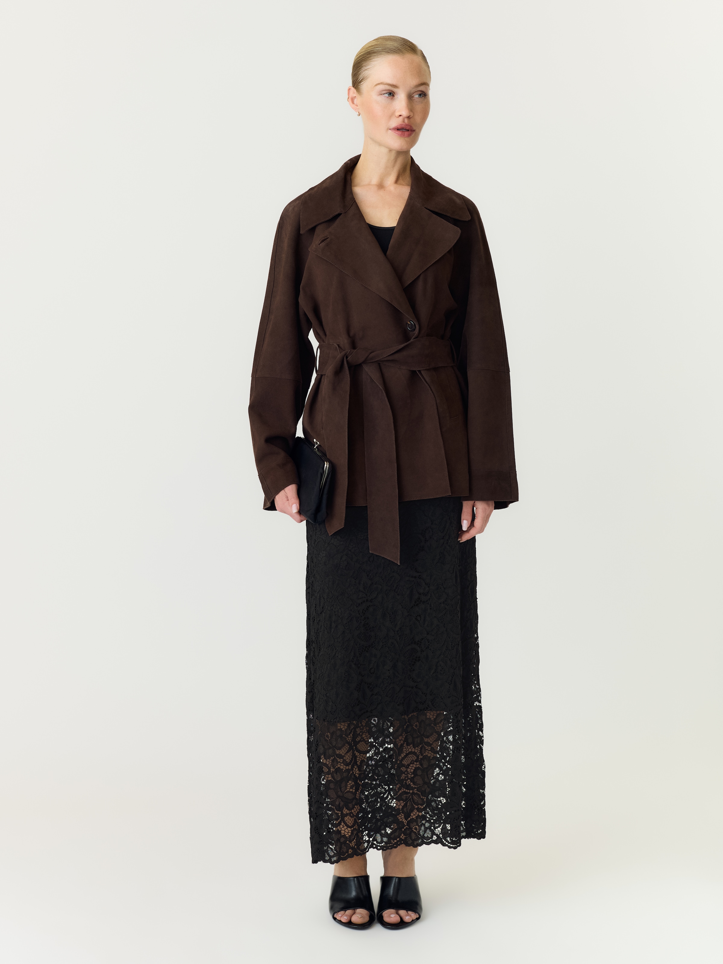 Y.A.S Maxirock »YASLACEY HW LONG LACE SKIRT S. NOOS« Materialmix, high waist