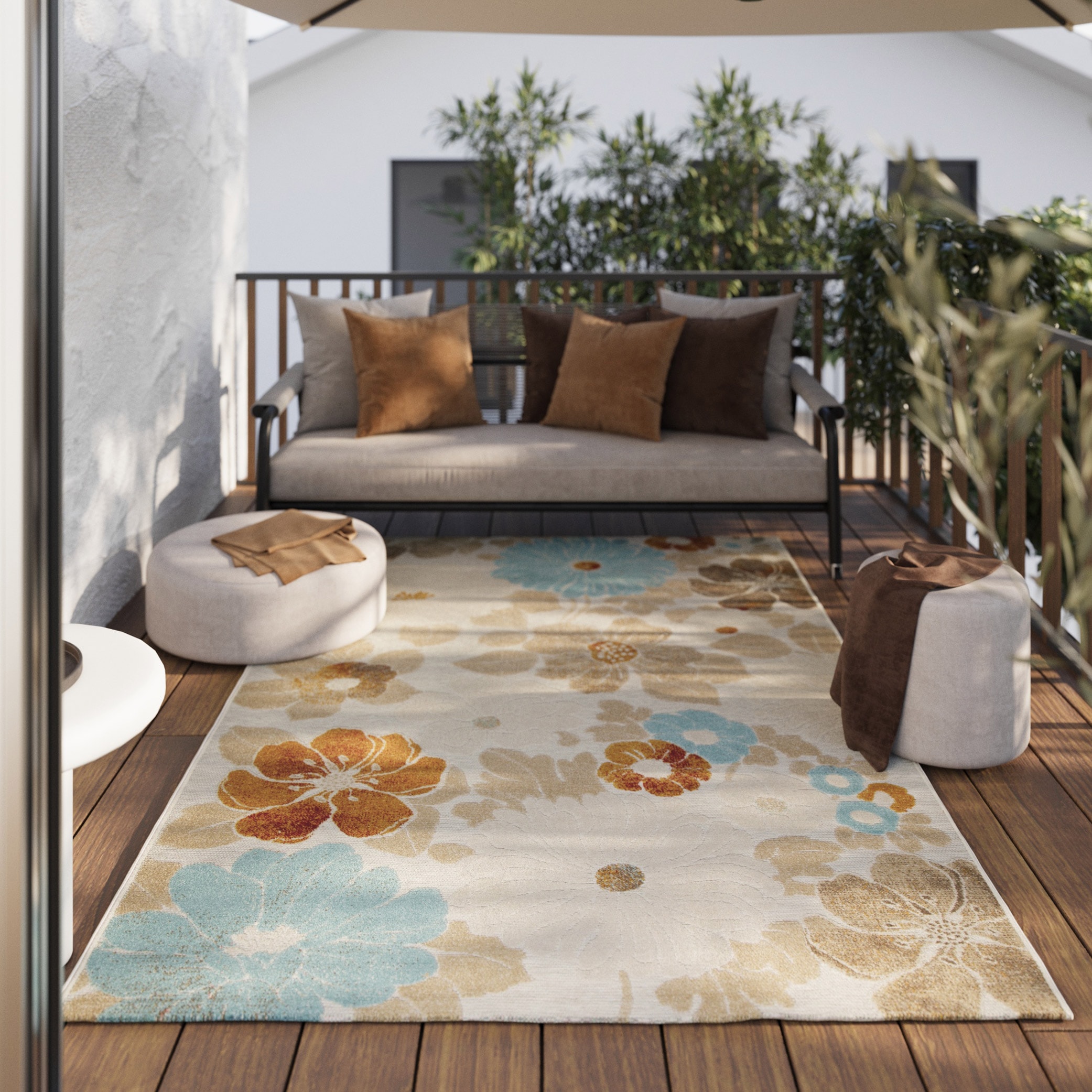 Wecon home Outdoorteppich »Beach Flower« rechteckig 5 Höhe Läufer, für Inne günstig online kaufen