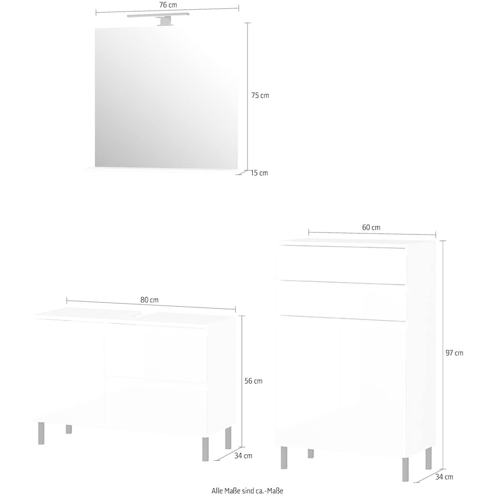 GERMANIA Badmöbel-Set »Scantic«, (Set, 3 St.)