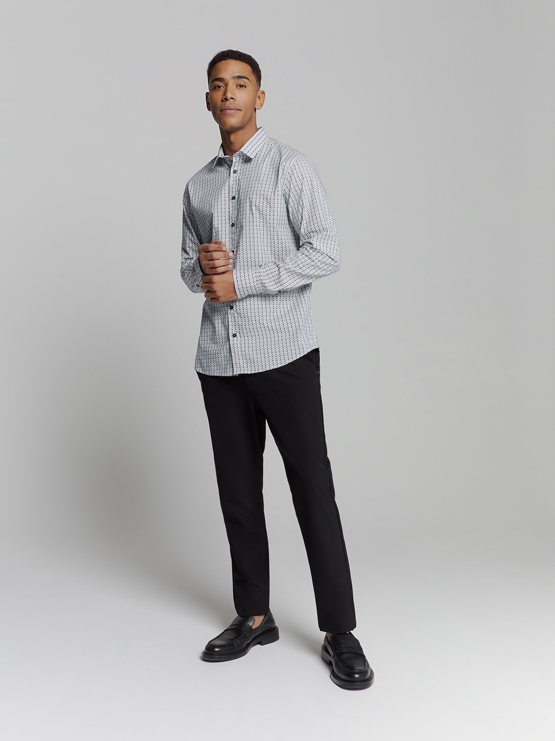 NO EXCESS Langarmhemd »No Excess Bedrucktes hemd«