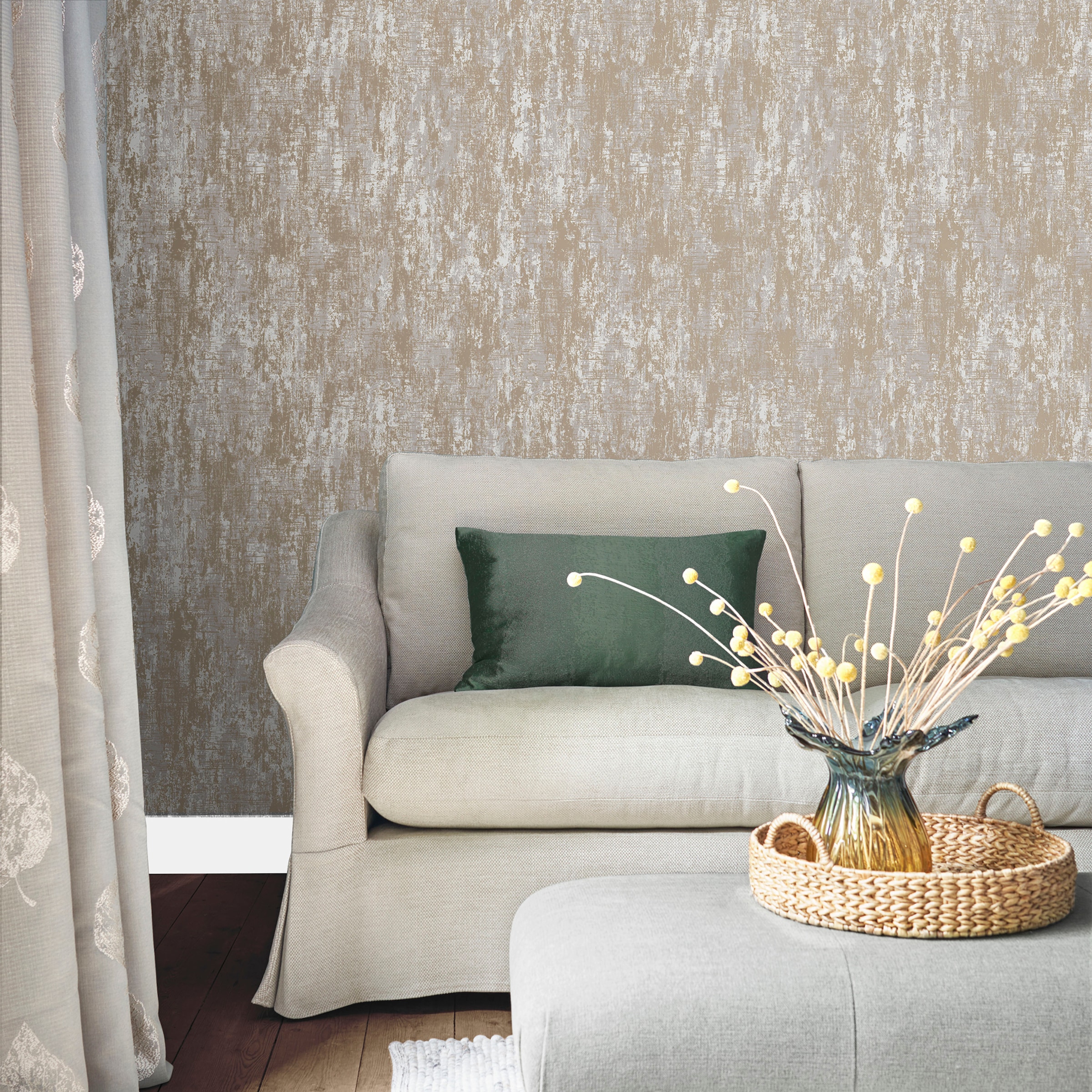 LAURA ASHLEY Vliestapete »Laura Ashley Whinfell Champagne Vliestapete«, Steinoptik, Laura Ashley Whinfell Champagne Vliestapete
