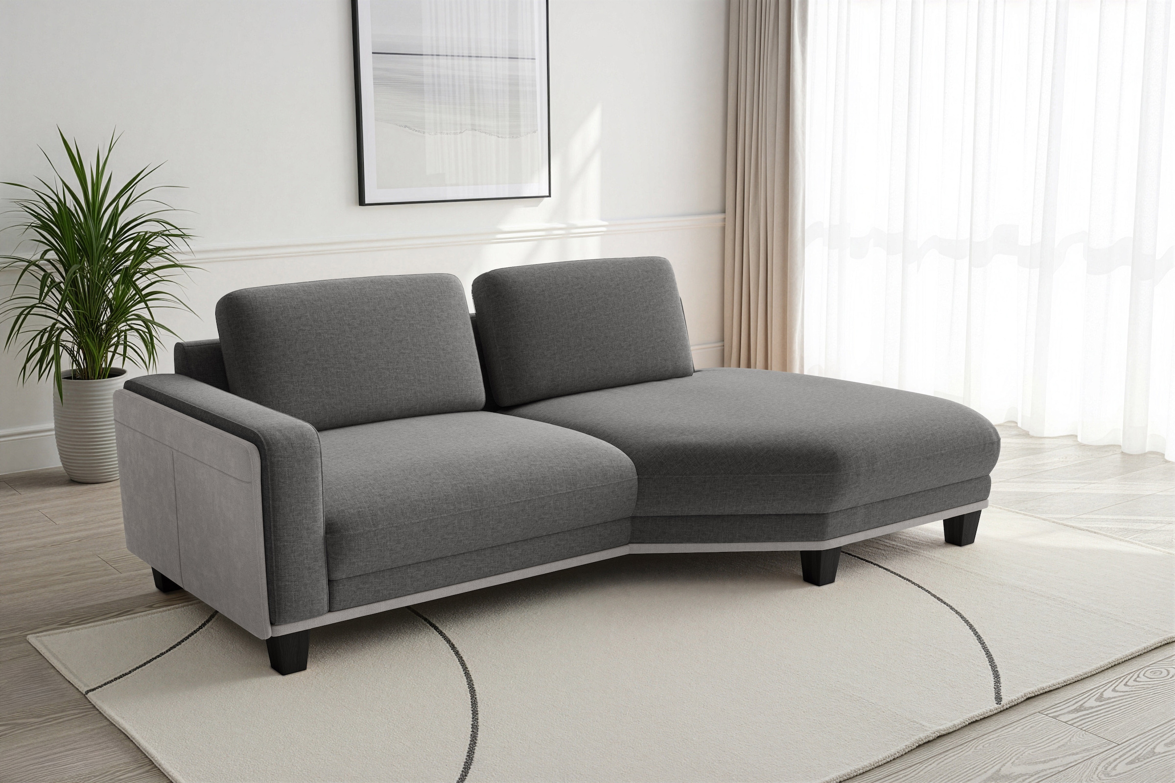 sit&more Ecksofa »Concept« Modernes Sofa in drei Fußfarben zur Auswahl