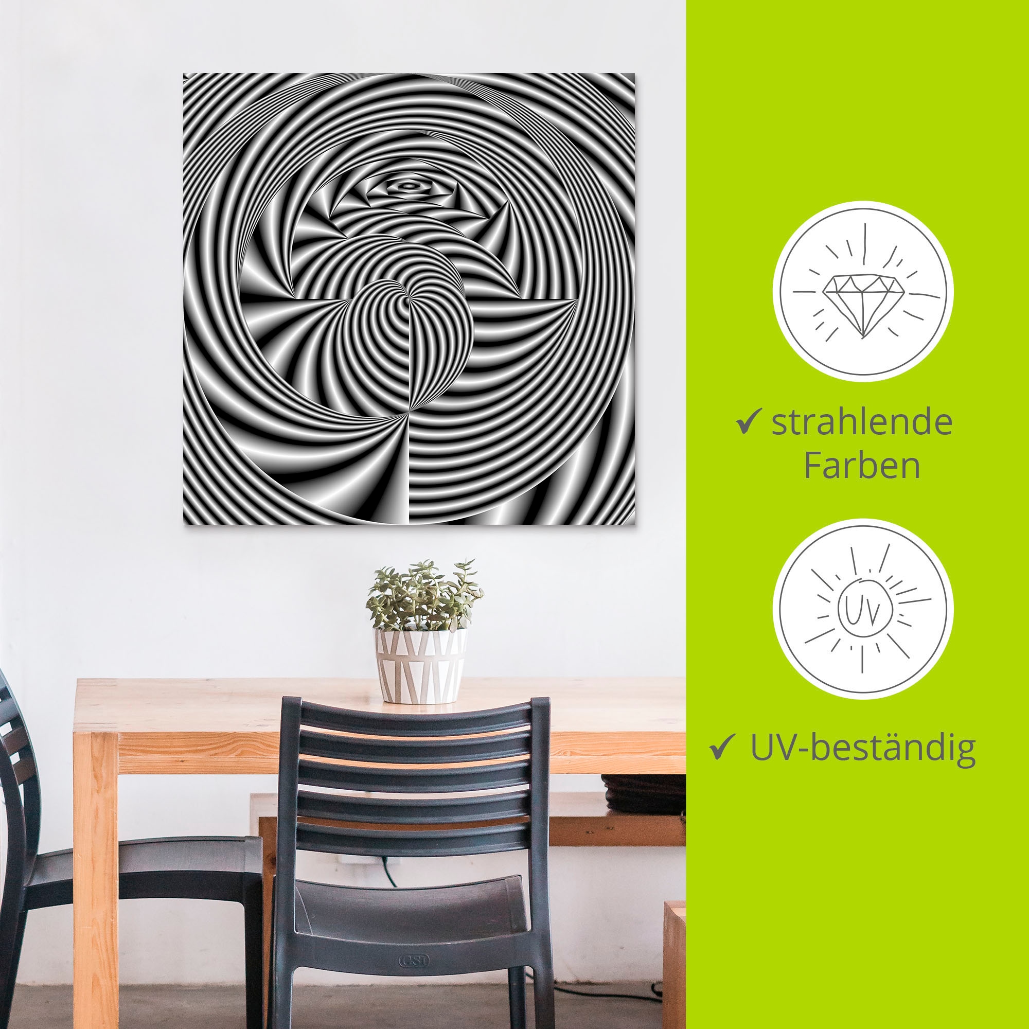 Artland Alu-Dibond-Druck »CNC monochrom«, Muster, (1 St.), für Innen- und Außenbereich geeignet, Outdoorbild