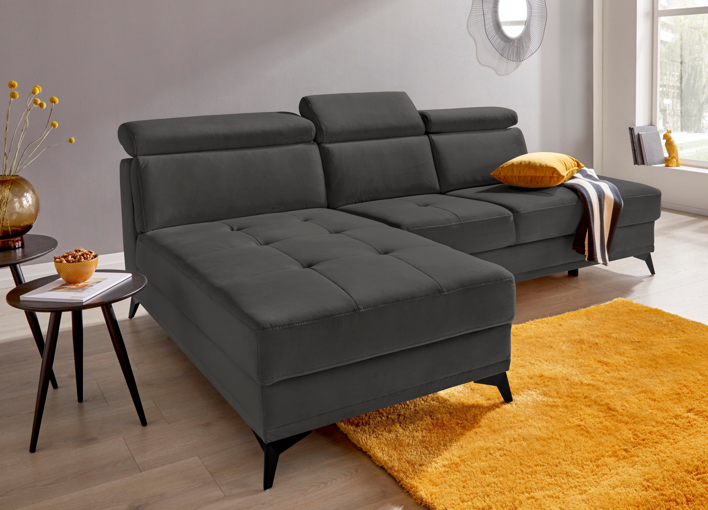 Home affaire Ecksofa »Cardiz L-Form« inkl.Kopfteilverstellung und Federkern günstig online kaufen