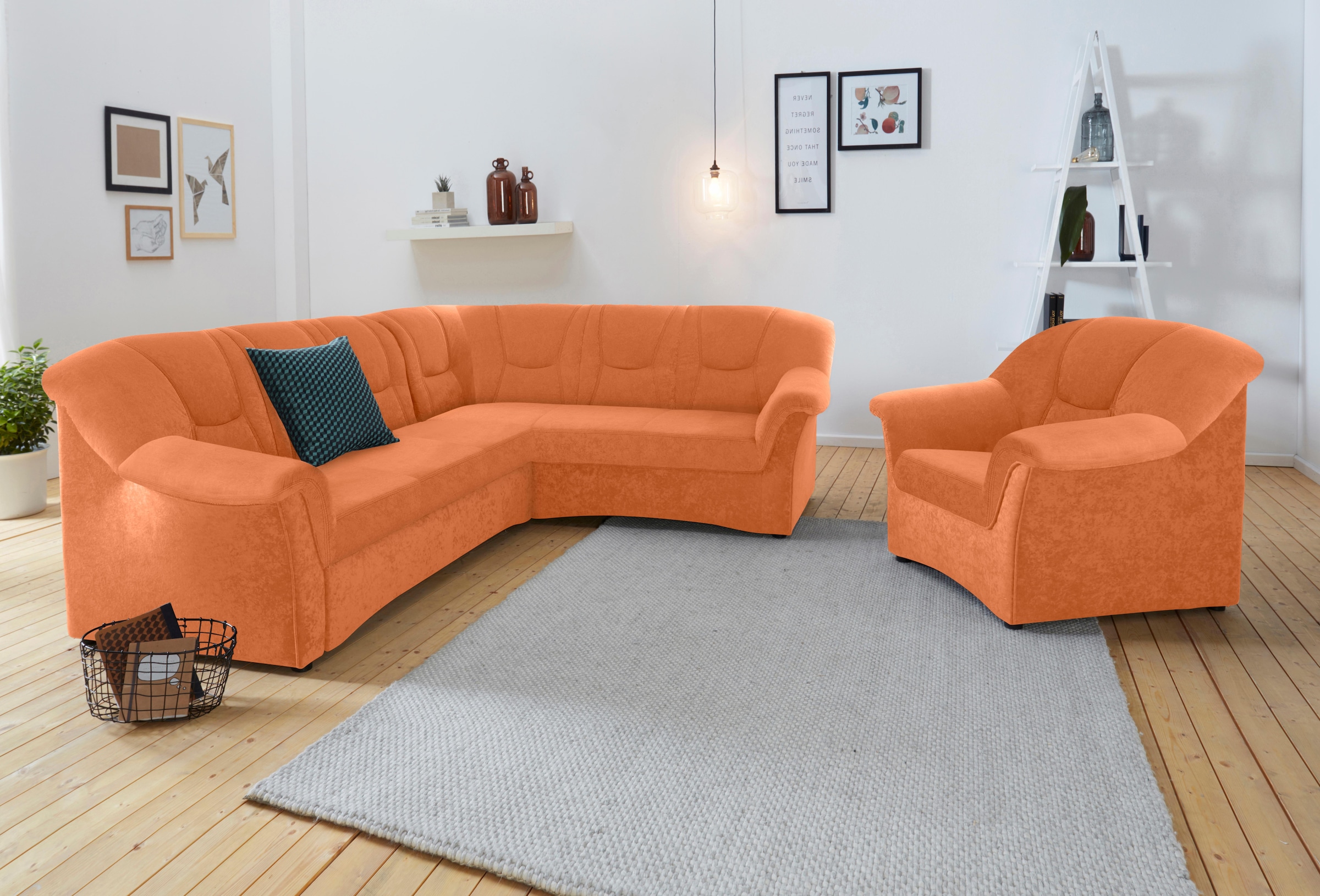 DOMO collection Ecksofa »Sarafina zeitlos und komfortabel, optional mit Federkern, L-Form«, wahlweise mit Bettfunktion