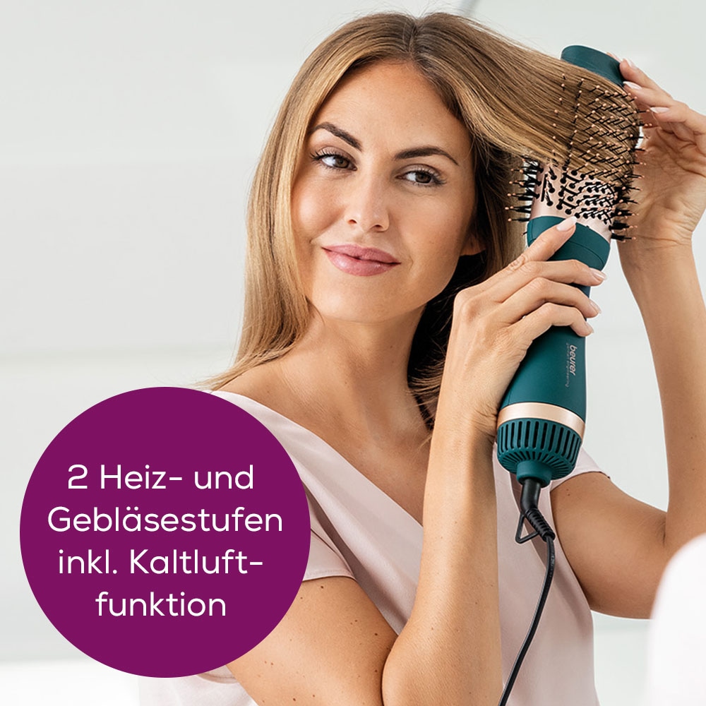 BEURER Warmluftbürste »HC 45 Ocean«, 2-in-1 Volumen-& Haartrocknungsbürste, Keramik-Keratin Beschichtung