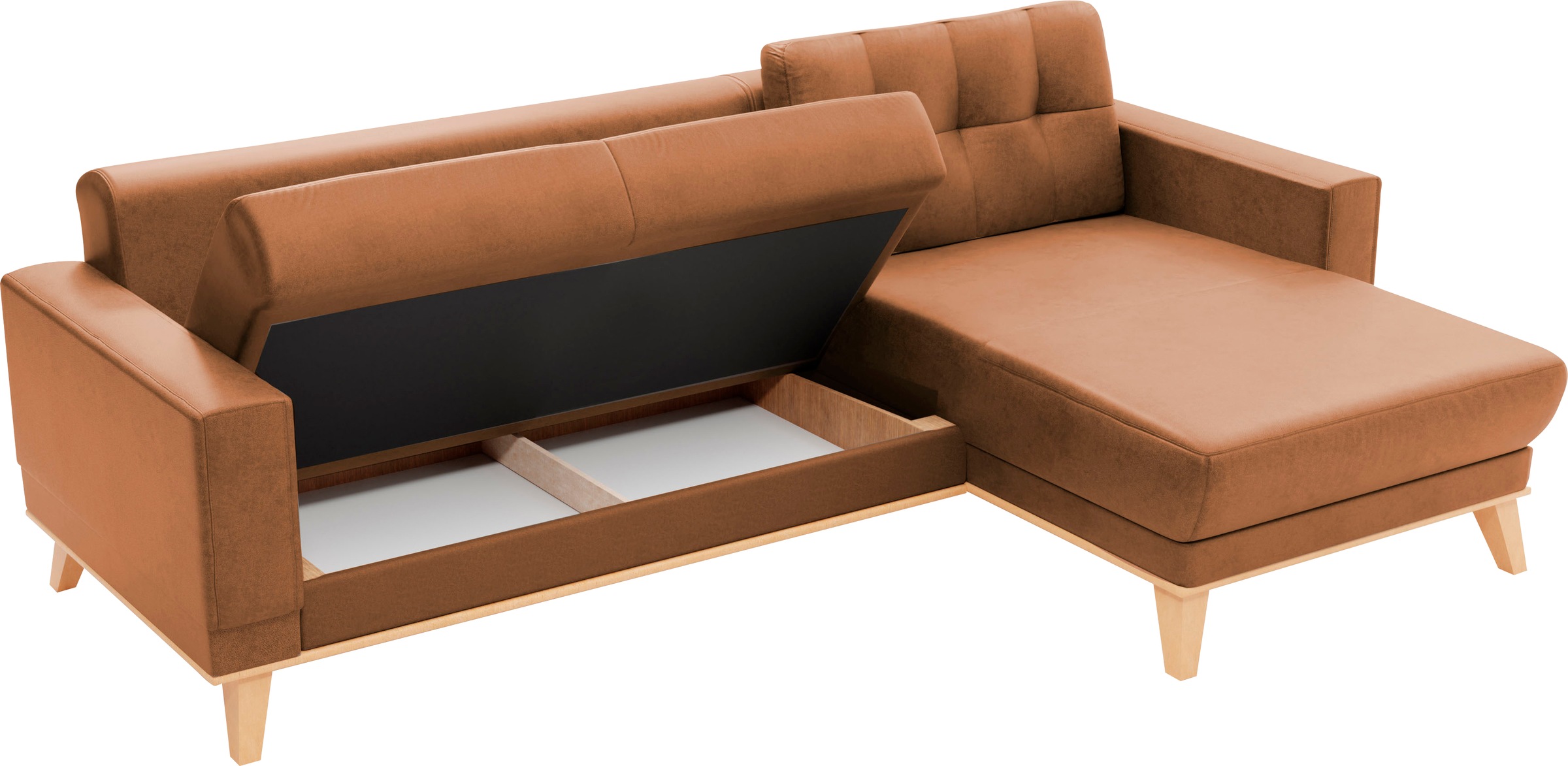 sit&more Ecksofa »Lavida L-Form«, wahlweise mit Kippfunktion und Bettkasten