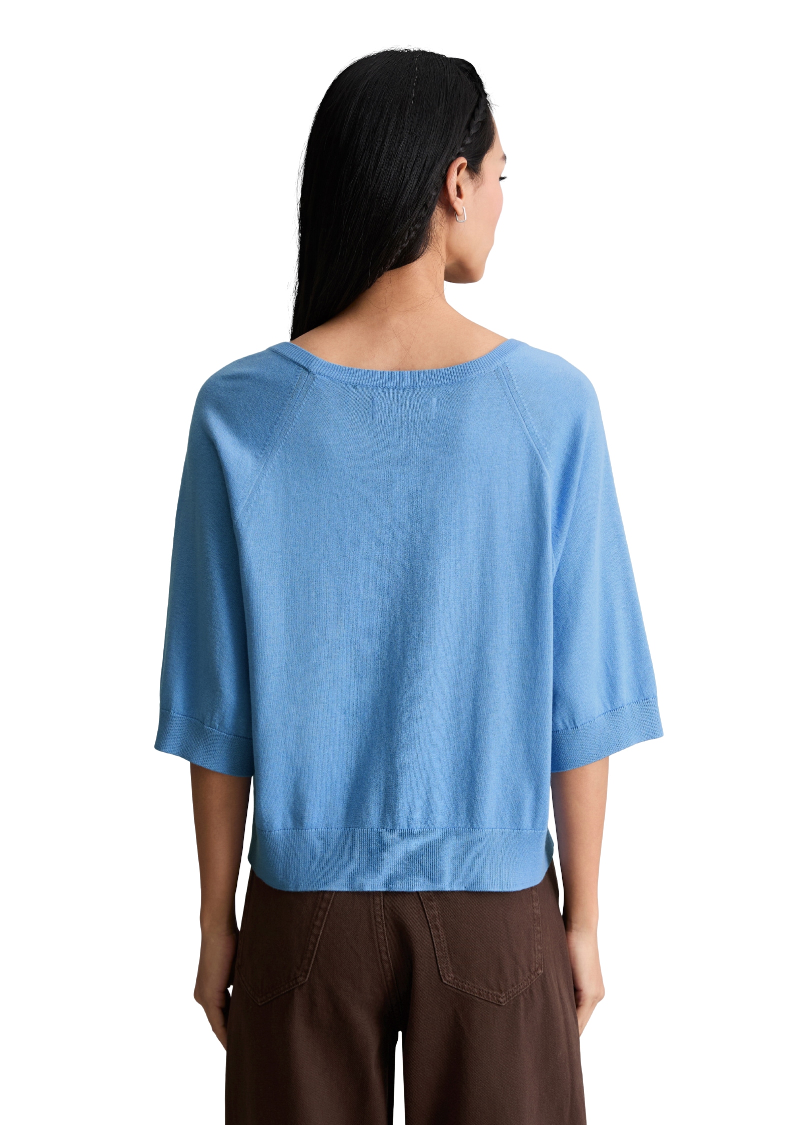 Marc O'Polo DENIM Kurzarmpullover relaxed aus weichem Organic-Cotton-Modal-Mix