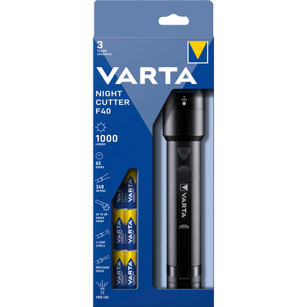 VARTA Taschenlampe »Night Cutter F40 Premium«, (Set)