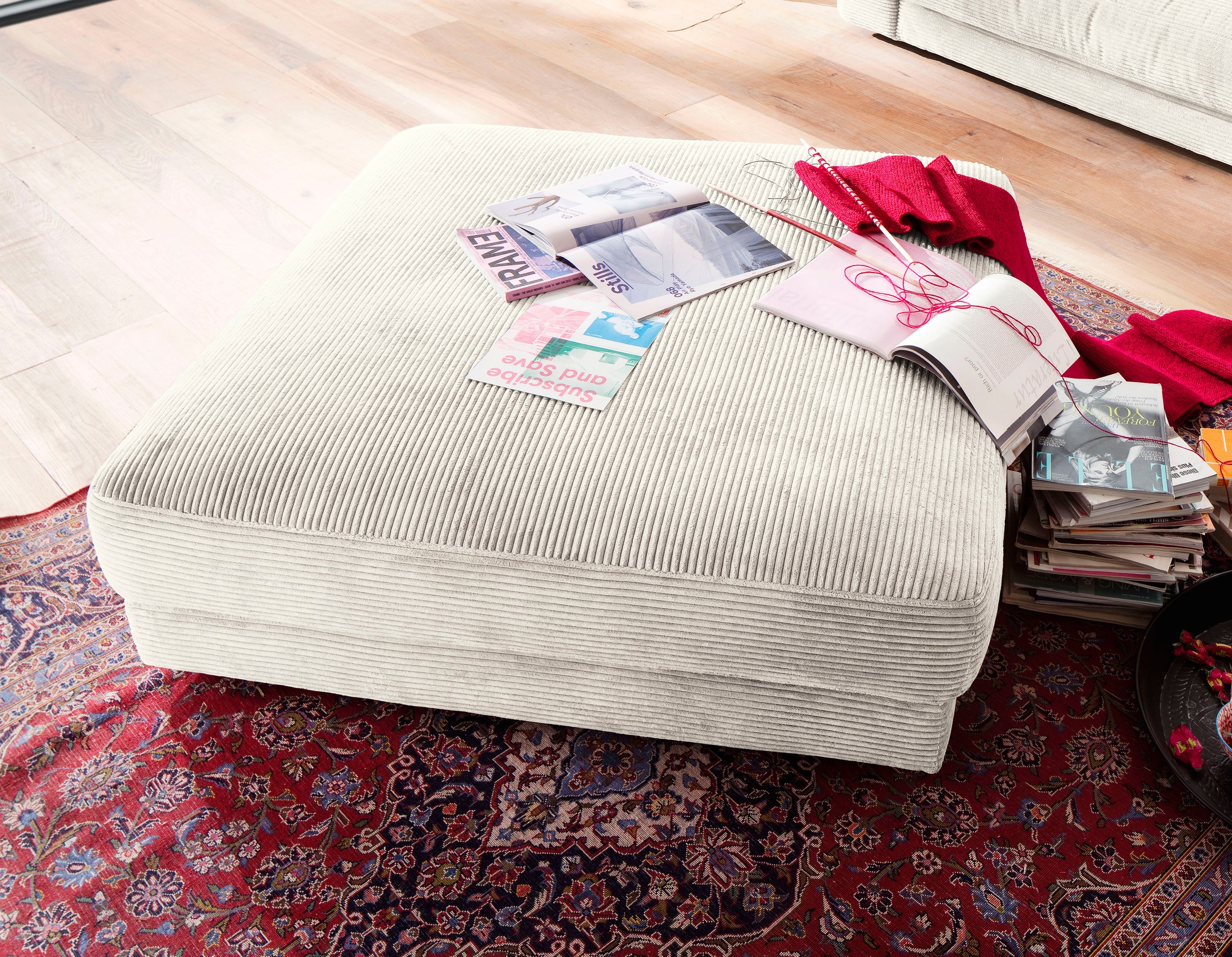 Home affaire Hocker »Enisa« passend zum "Enisa"-Sofa, Bezug in Cord günstig online kaufen