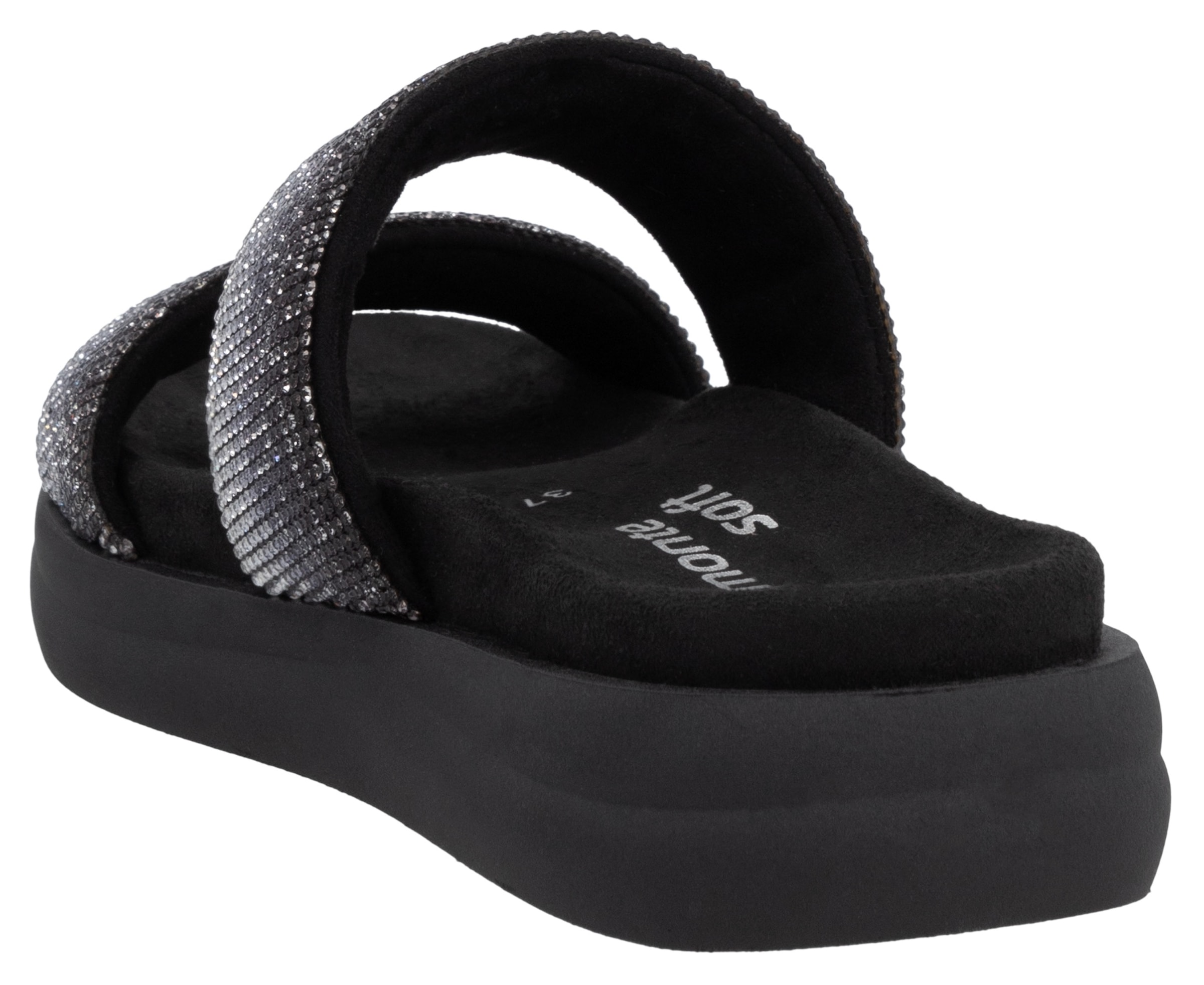 Remonte Pantolette  , Plateau, Sommerschuh, Schlappen mit funkelenden Strasssteinen