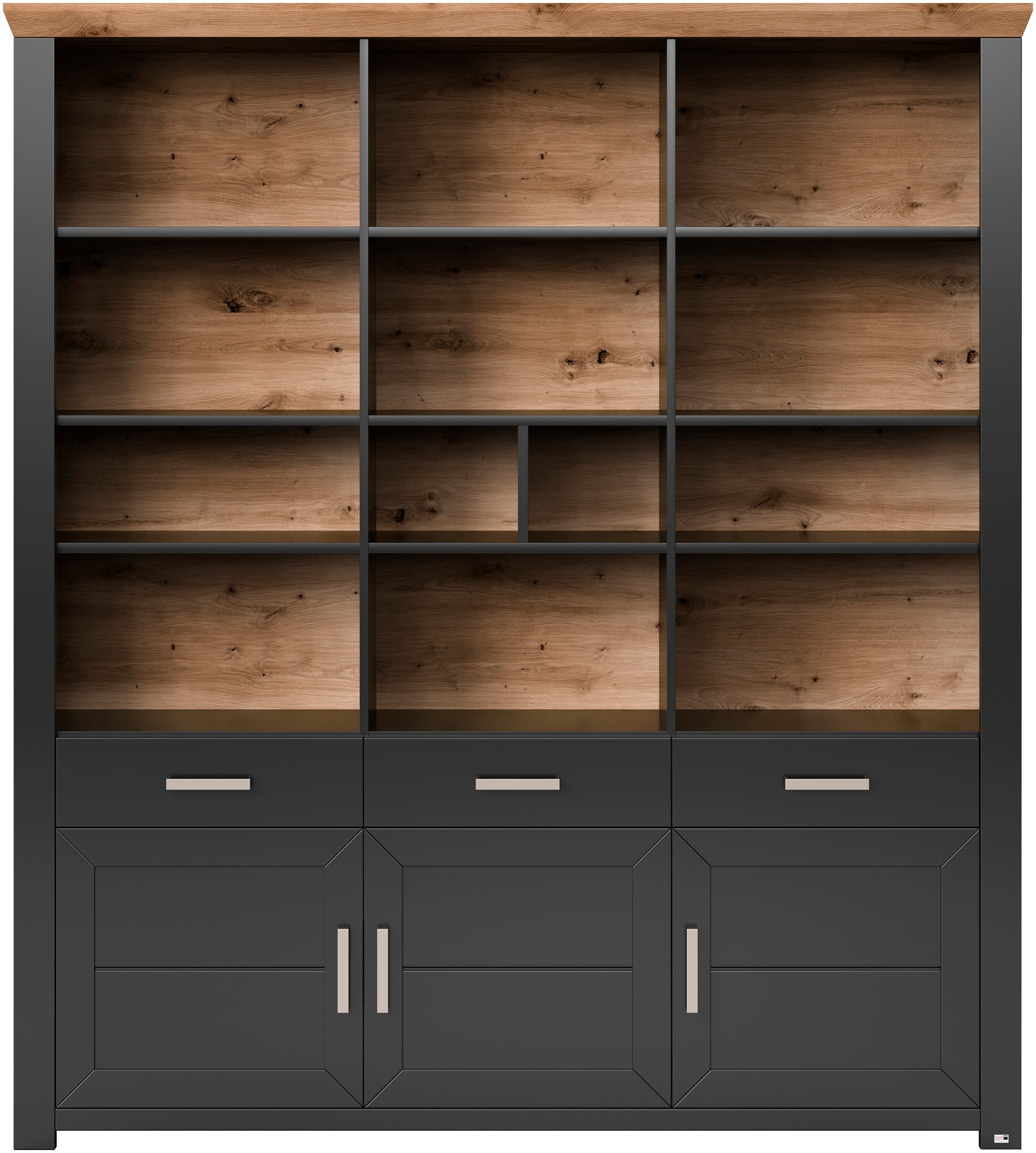 set one by Musterring Aktenregal »York«, offenes Design, wahlweise mit Beleuchtung, 3 Farben, Breite 184 cm