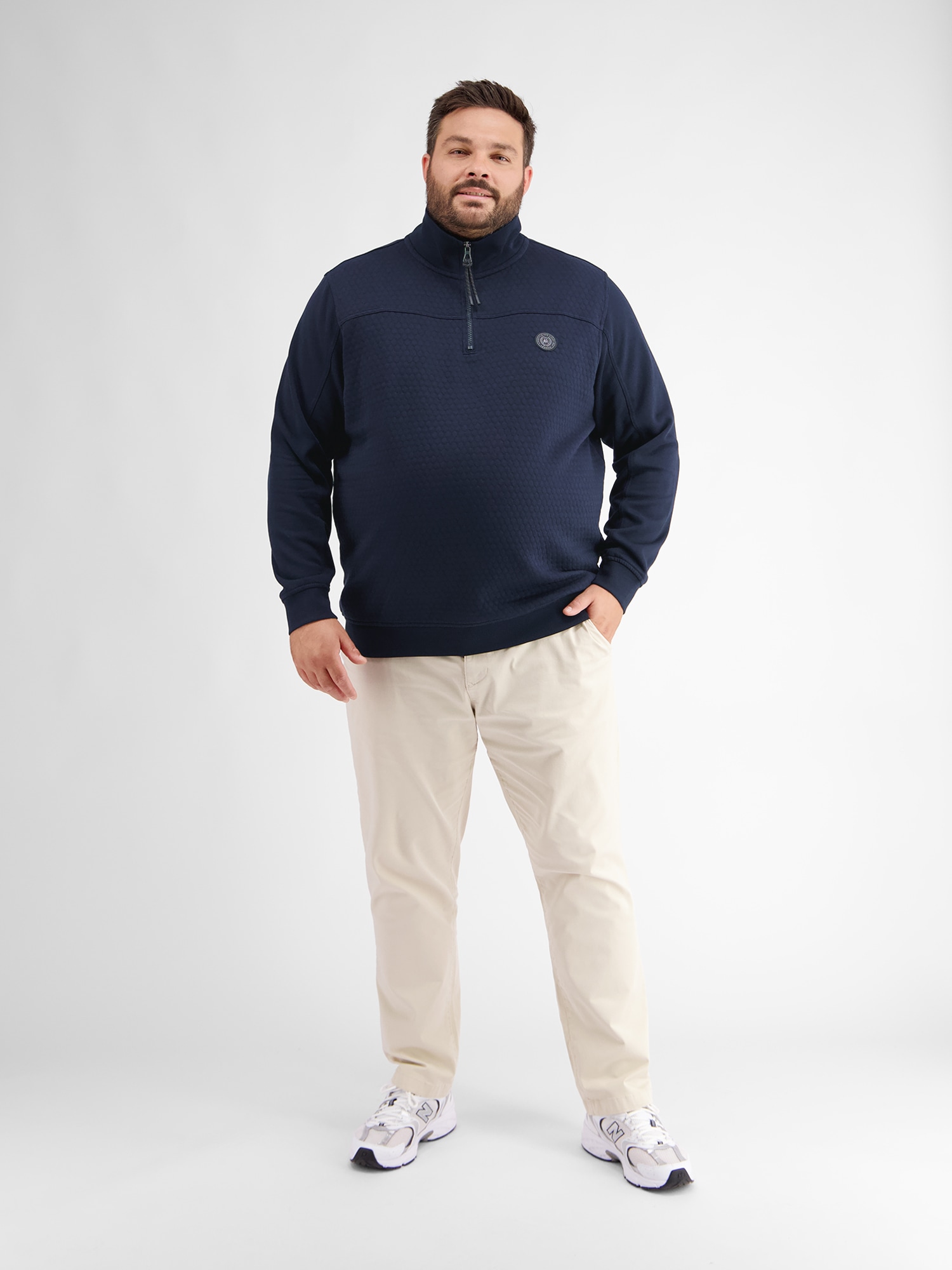 LERROS Sweatshirt »LERROS Sweat-Troyer mit Steppnähten«