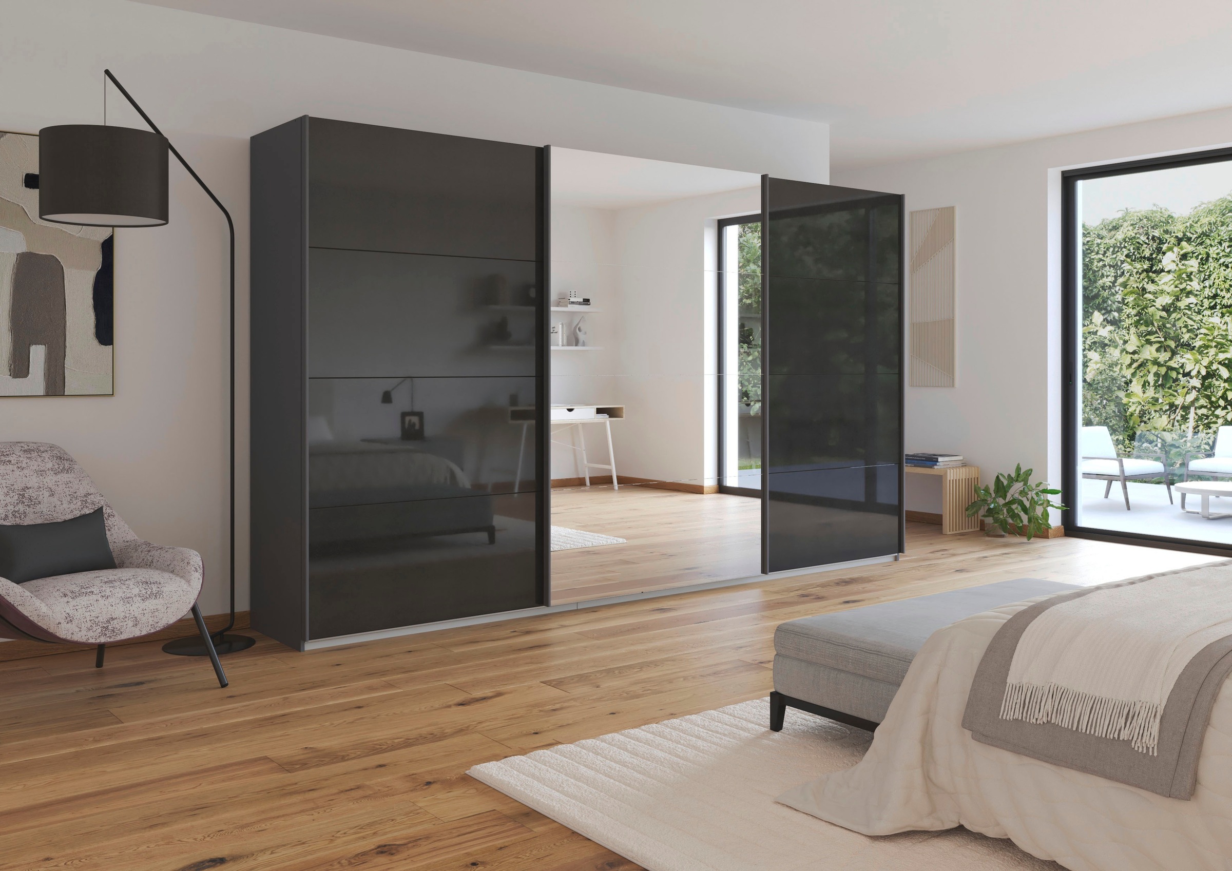 rauch Schwebetürenschrank »Kleiderschrank Schrank OTTO´S CHOICE Garderobe AGORDO«, (in zwei Griff-Farben), Top Innenausstattung, in 4 Breiten und 2 Höhen MADE IN GERMANY
