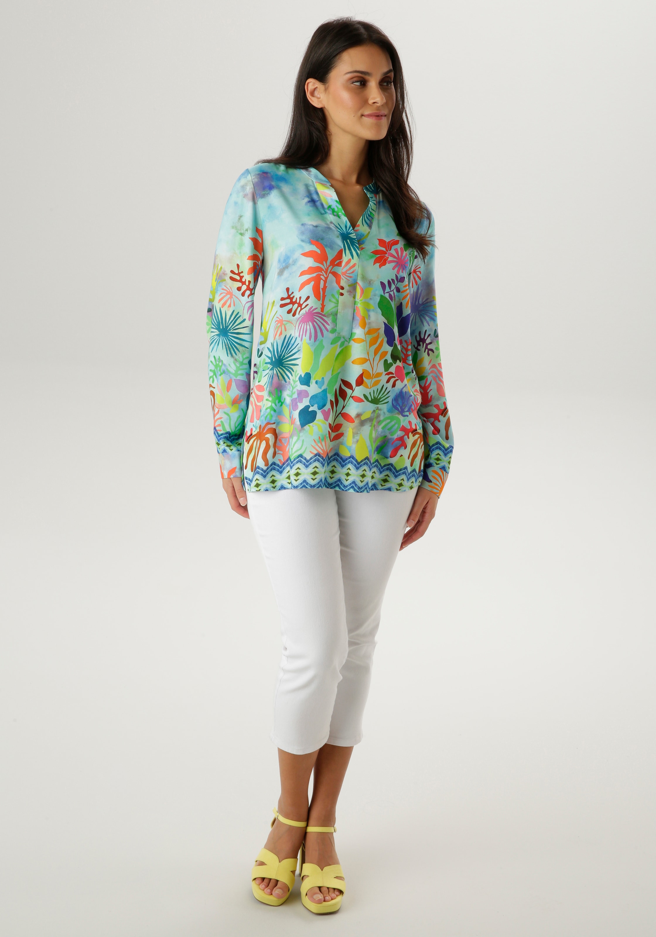 Aniston SELECTED Schlupfbluse mit ausdrucksstarken Korallenmuster - NEUE KOLLEKTION