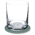 Contento Whiskyglas, (Set, 4 tlg., 2 Whiskygläser und 2 Untersetzer), Baum, 400 ml, 2 Gläser, 2 Untersetzer