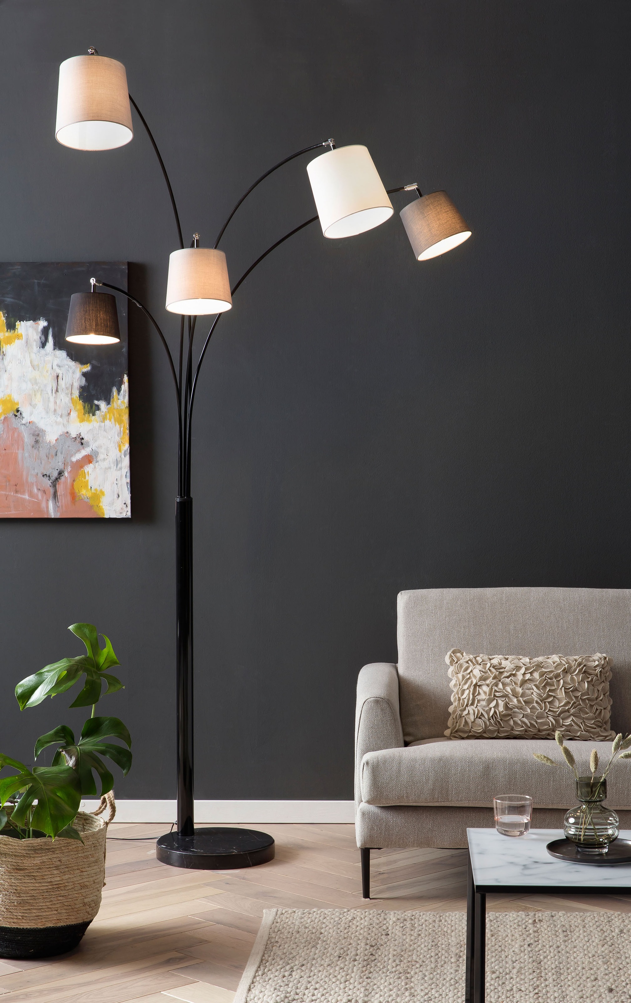SalesFever Stehlampe »Maxim«, 5 flammig, Leuchtmittel E14   ohne Leuchtmitt günstig online kaufen