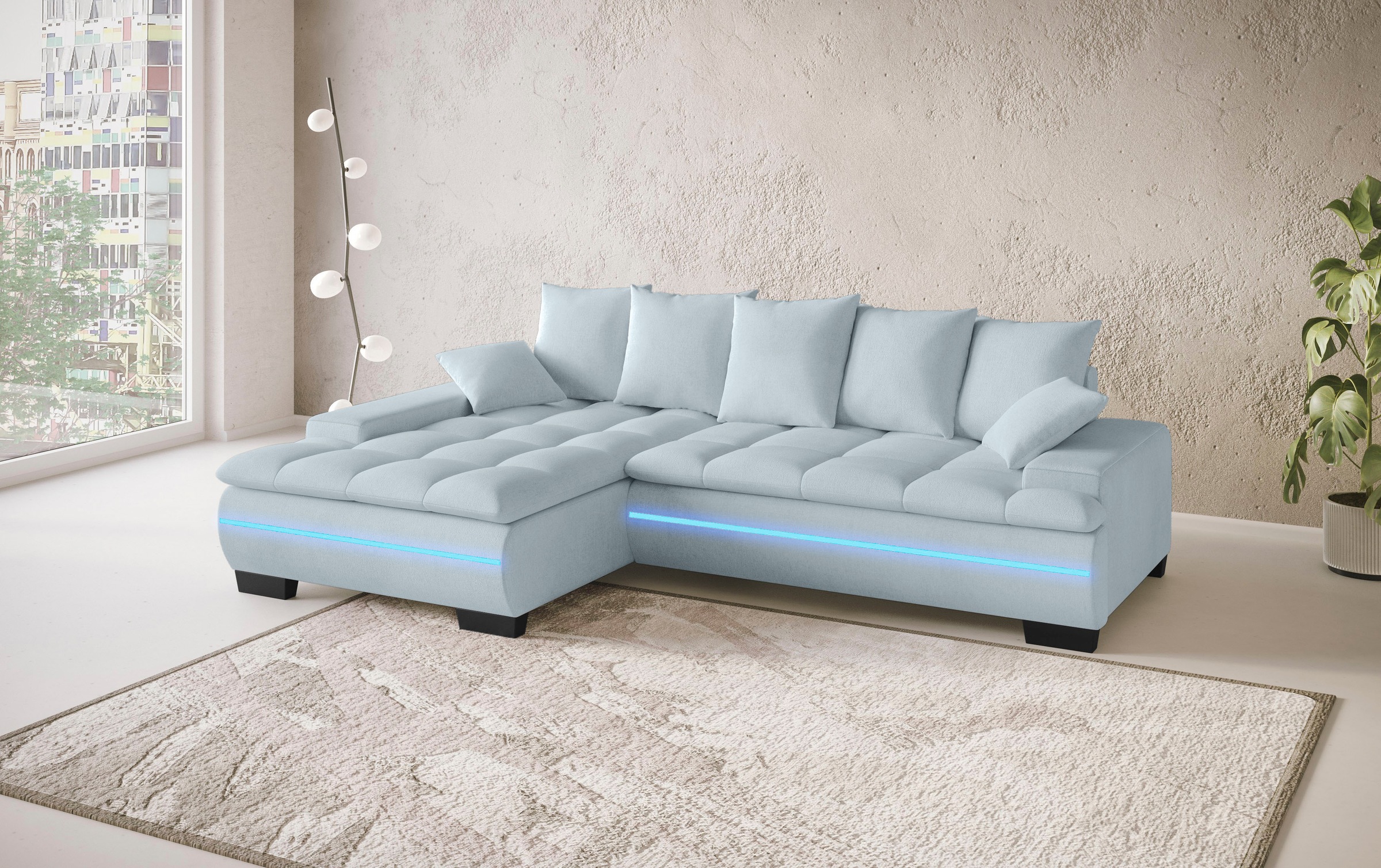 Mr. Couch Ecksofa »Haiti II, L-Form«, RGB-LED Beleuchtung, wahlweise mit Ka günstig online kaufen