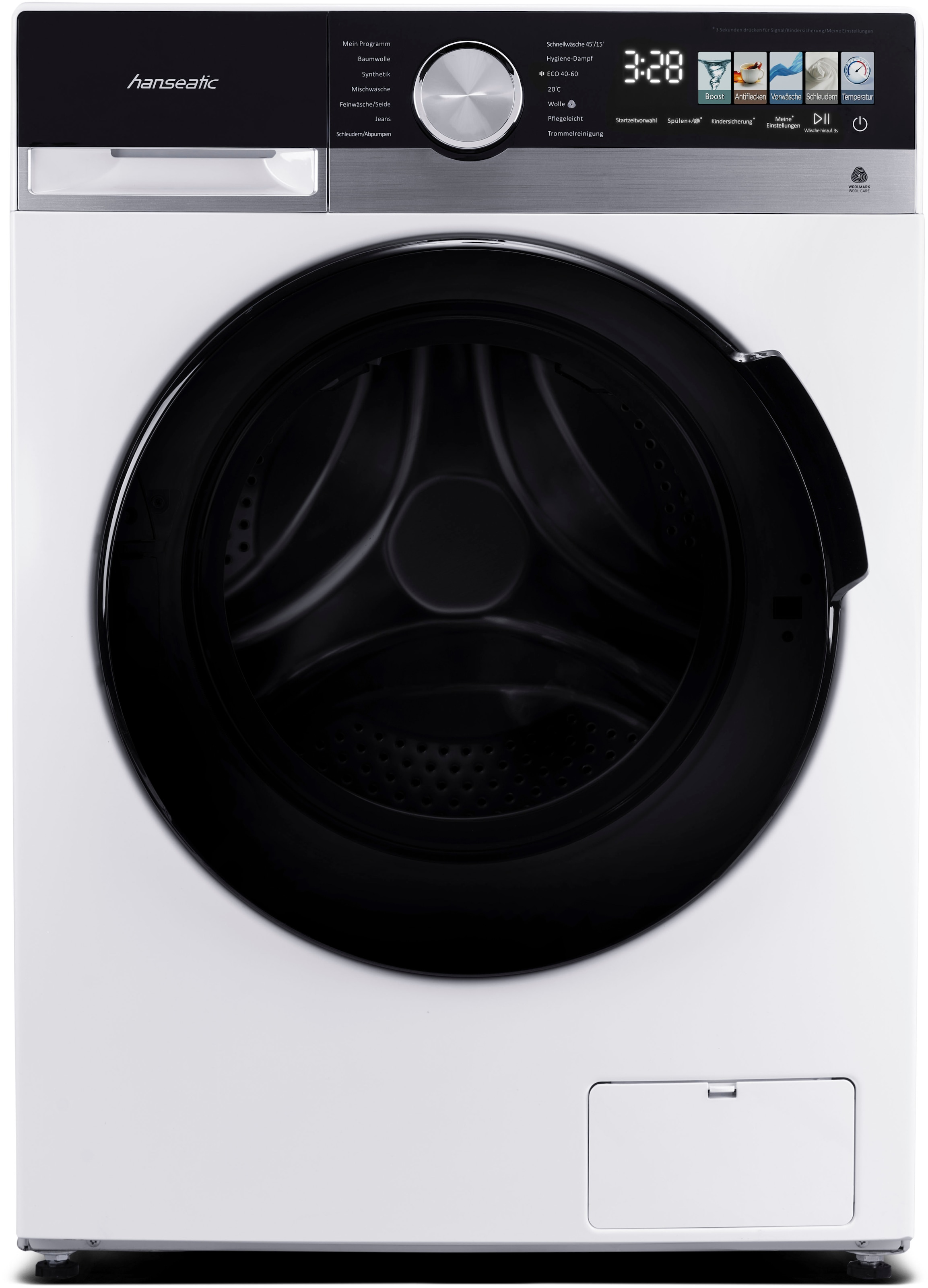 Hanseatic Waschmaschine »HWMM5814A3« 8 kg 1400 U/min Touch-Farbdisplay, Schnellwaschprogramm, Dampffunktion