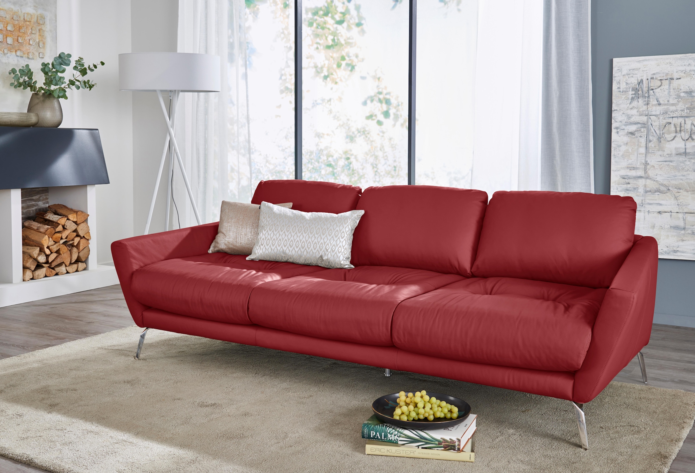 W.SCHILLIG Big-Sofa "softy", mit dekorativer Heftung im Sitz, Füße Chrom gl günstig online kaufen