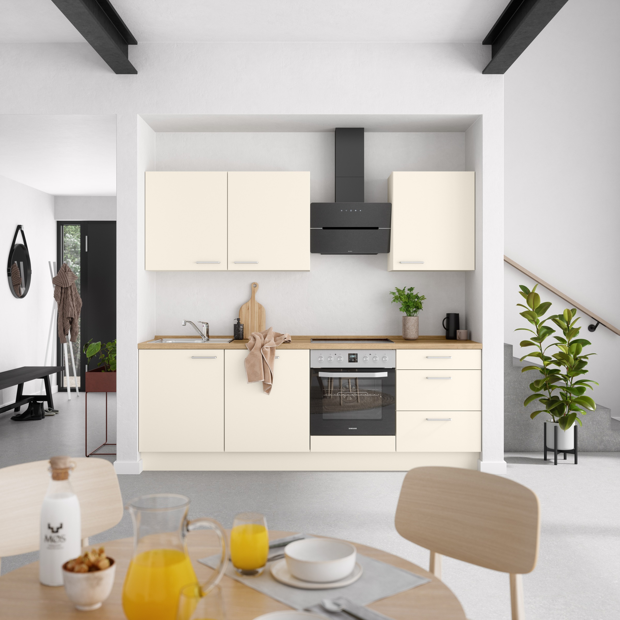 nobilia® Küchenzeile »"Touch II"«, vormontiert, Ausrichtung wählbar, Breite 240 cm, wahlw. mit E-Geräten