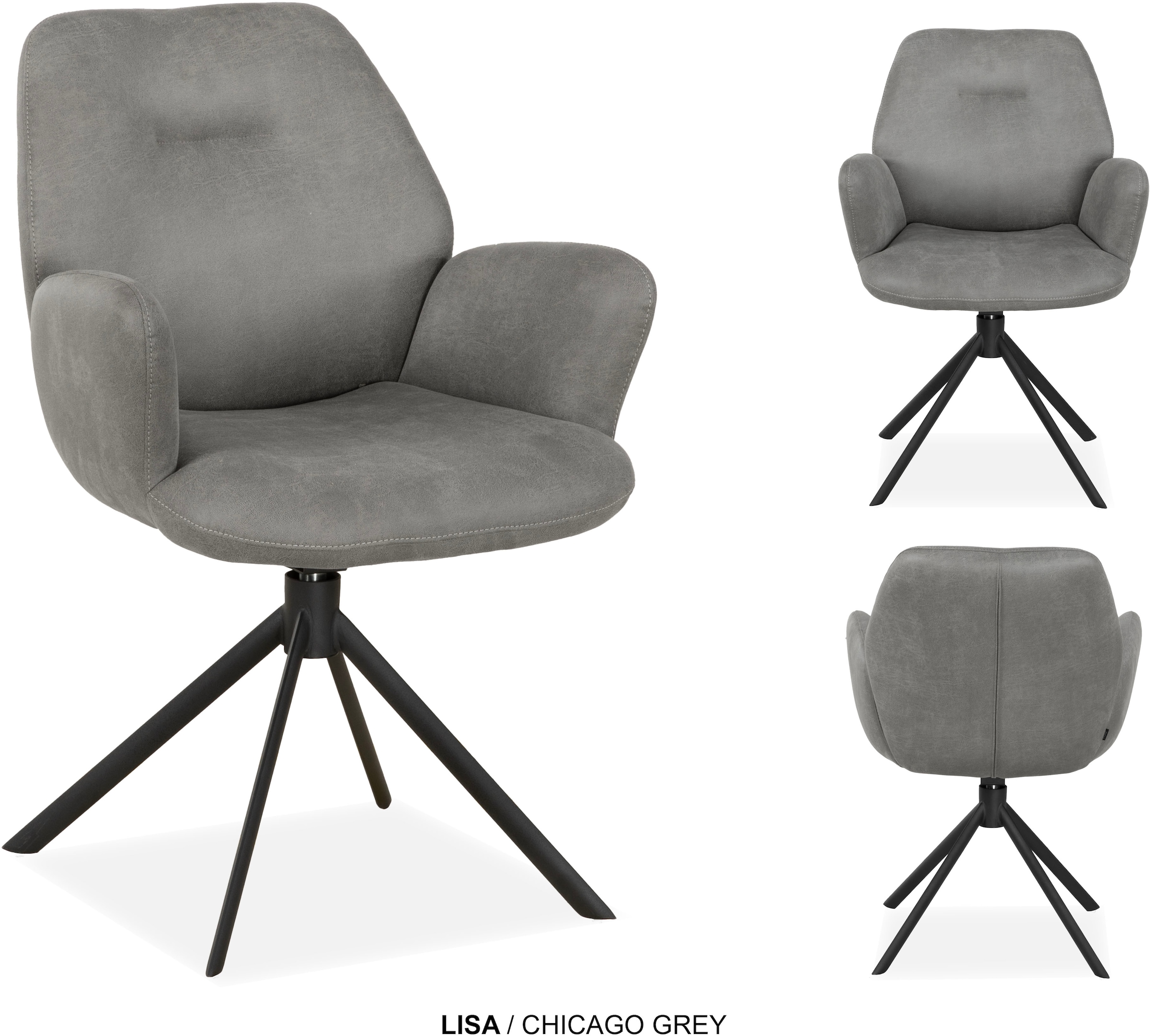 OMG Design Esszimmerstuhl »Lisa« (Set) 1 Stk.Drehstuhl mit auto-return, Armlehnenstuhl