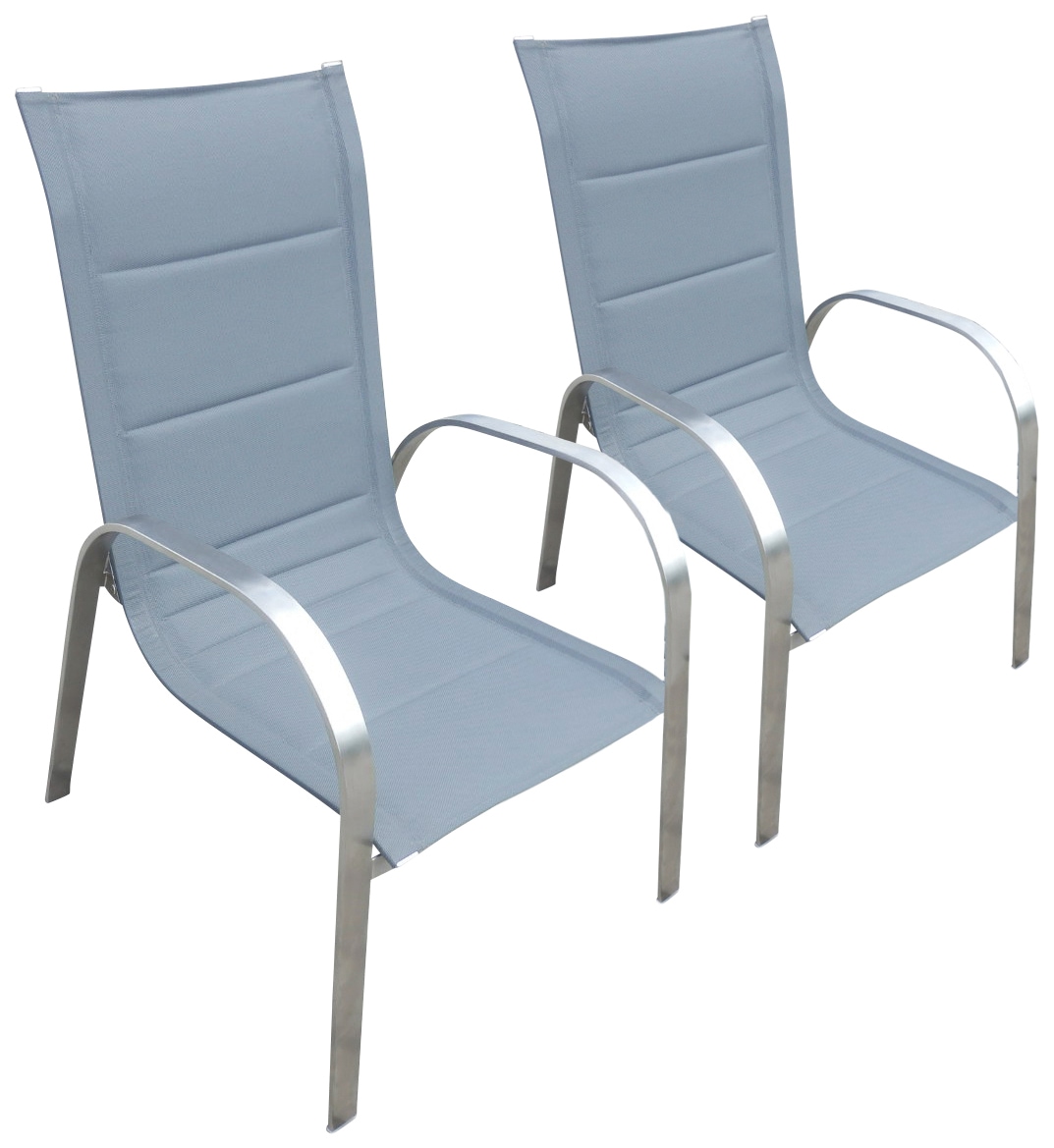 MERXX Gartenstuhl »Lucca« (Set) 2 Stk. 2er Set, Alu/Textil, stapelbar günstig online kaufen