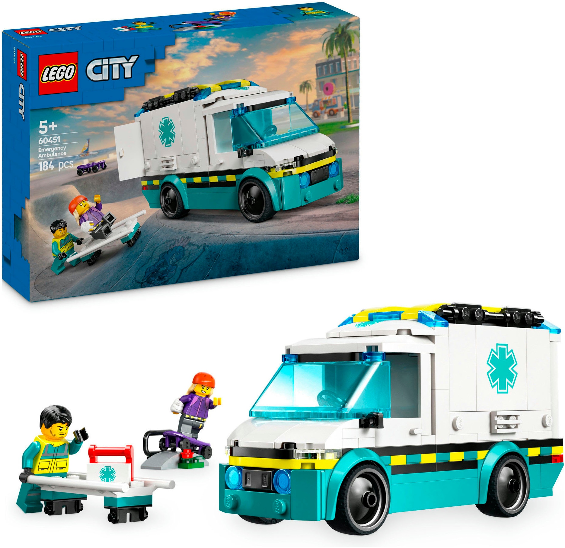 LEGO® Konstruktionsspielsteine »Rettungswagen (60451), LEGO City«, (184 St.), Made in Europe