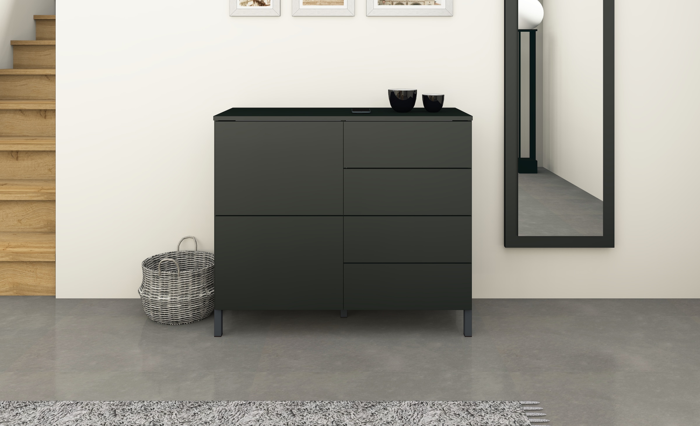 borchardt Möbel Kommode, Drucköffner (Push-To-Open), höhenverstellbare Einlegeböden