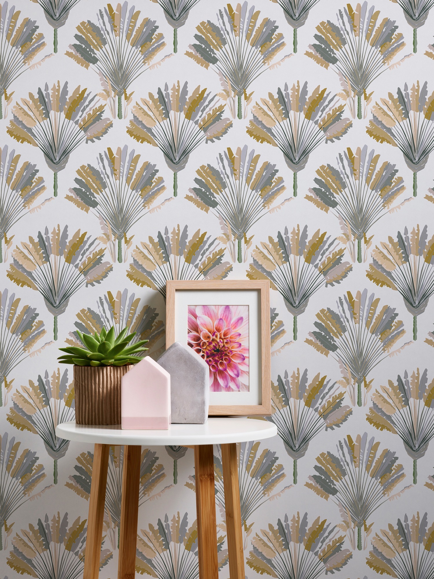 Architects Paper Vliestapete »Jungle Chic«, floral-botanisch-tropisch, Palmentapete Tapete Dschungel Federn Tapeten Wohnzimmer Schlafzimmer