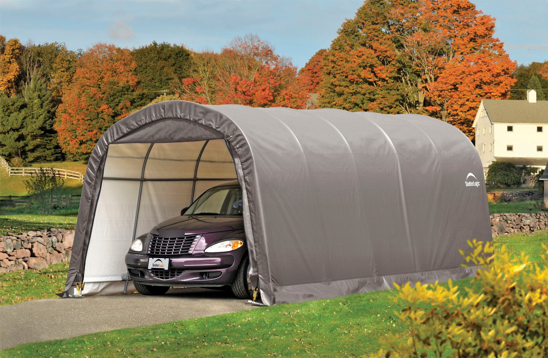 ShelterLogic Garage »Foliengarage« 22,57m², Stahlgestell mit Polyethylen-Pl günstig online kaufen