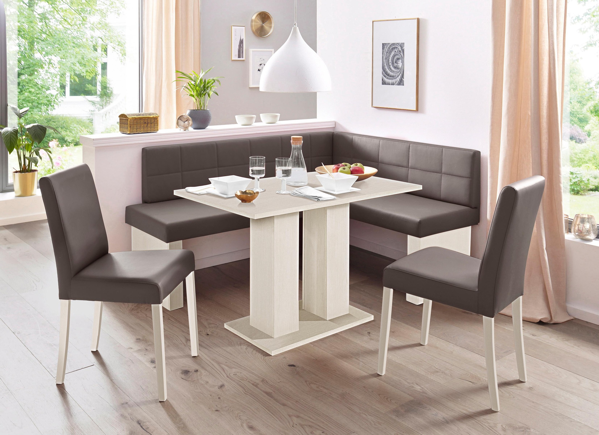 massivline&more Eckbankgruppe »Anna« Set, 4 Stk. tlg. mit 2 Stühlen mit mas günstig online kaufen