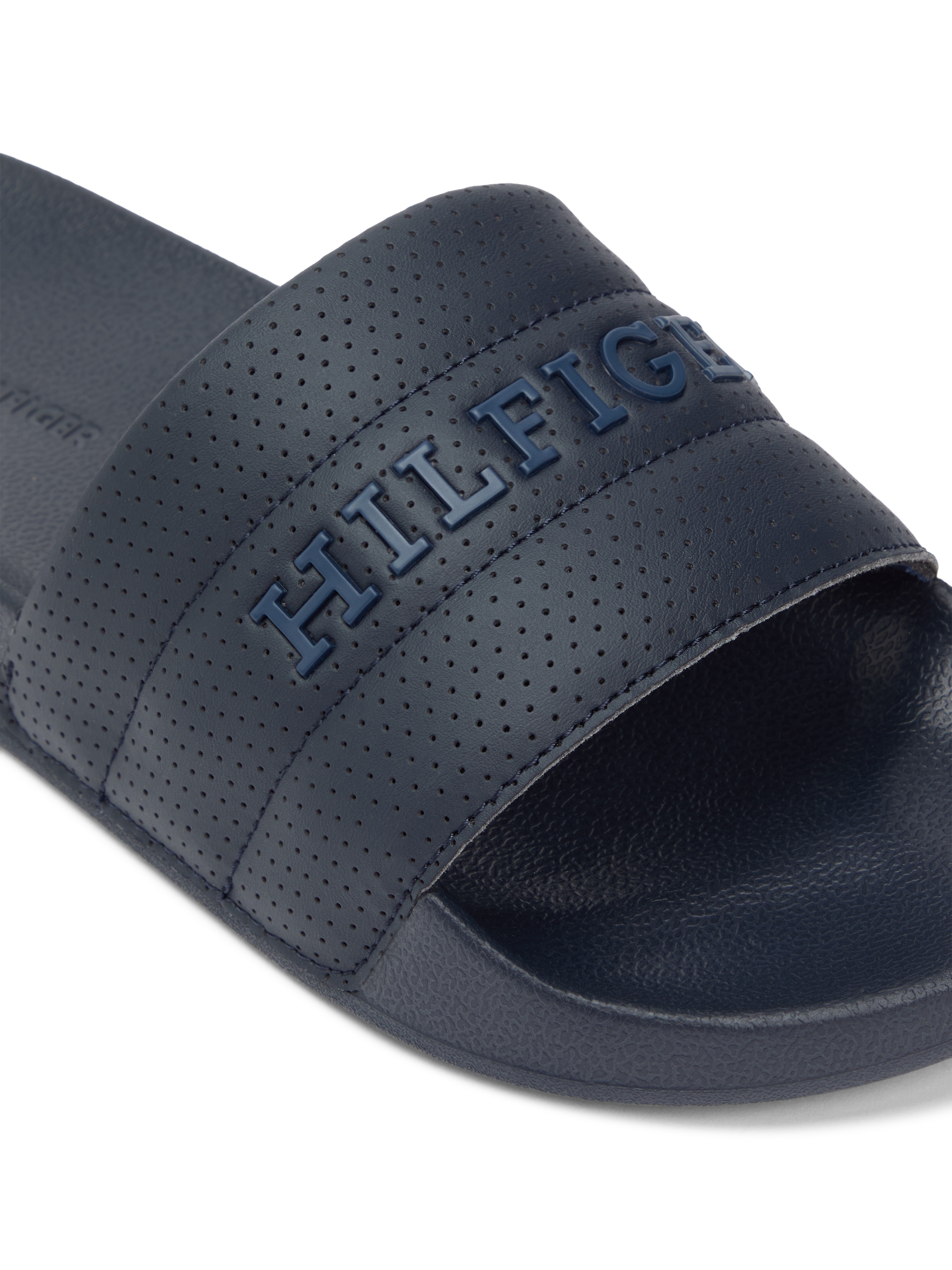 Tommy Hilfiger Pantolette »HILFIGER PAD PERF POOL SLIDE«  , Sommerschuh, Badepantolette mit Logoschriftzug