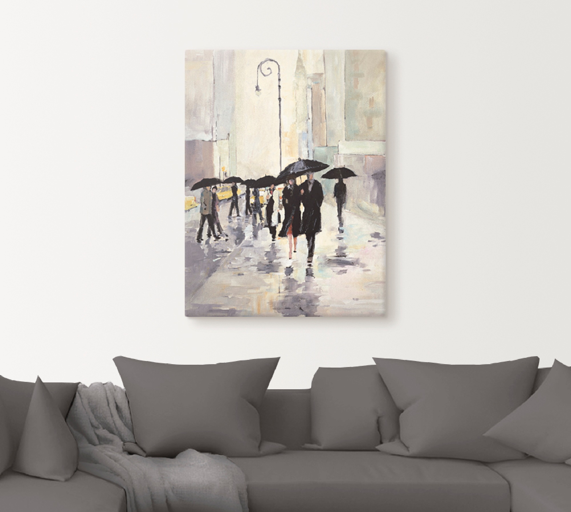 Artland Wandbild »Stadt im Regen« Gruppen & Familien 1 Stk. tlg. als Leinwa günstig online kaufen