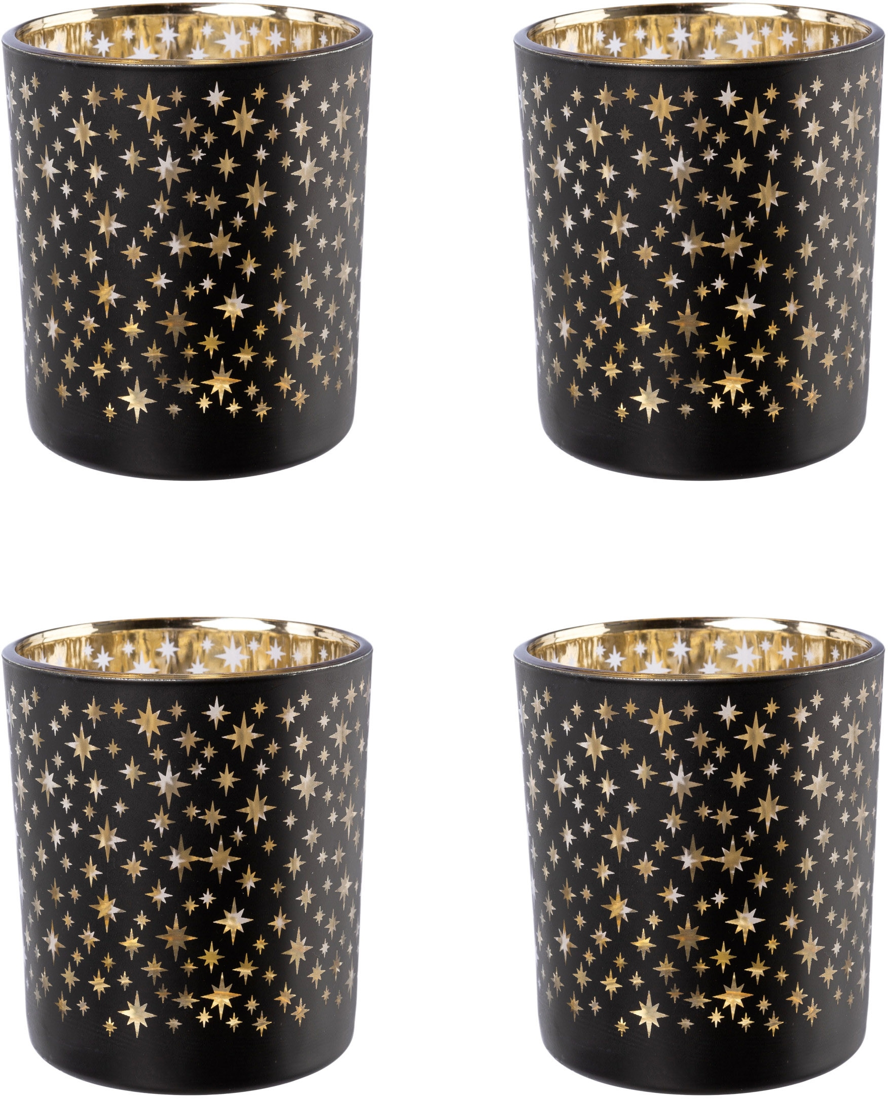 Creativ deco (4 St.), bestellen Innenseite mit online Teelichthalter »Weihnachtsdeko«, goldfarbener