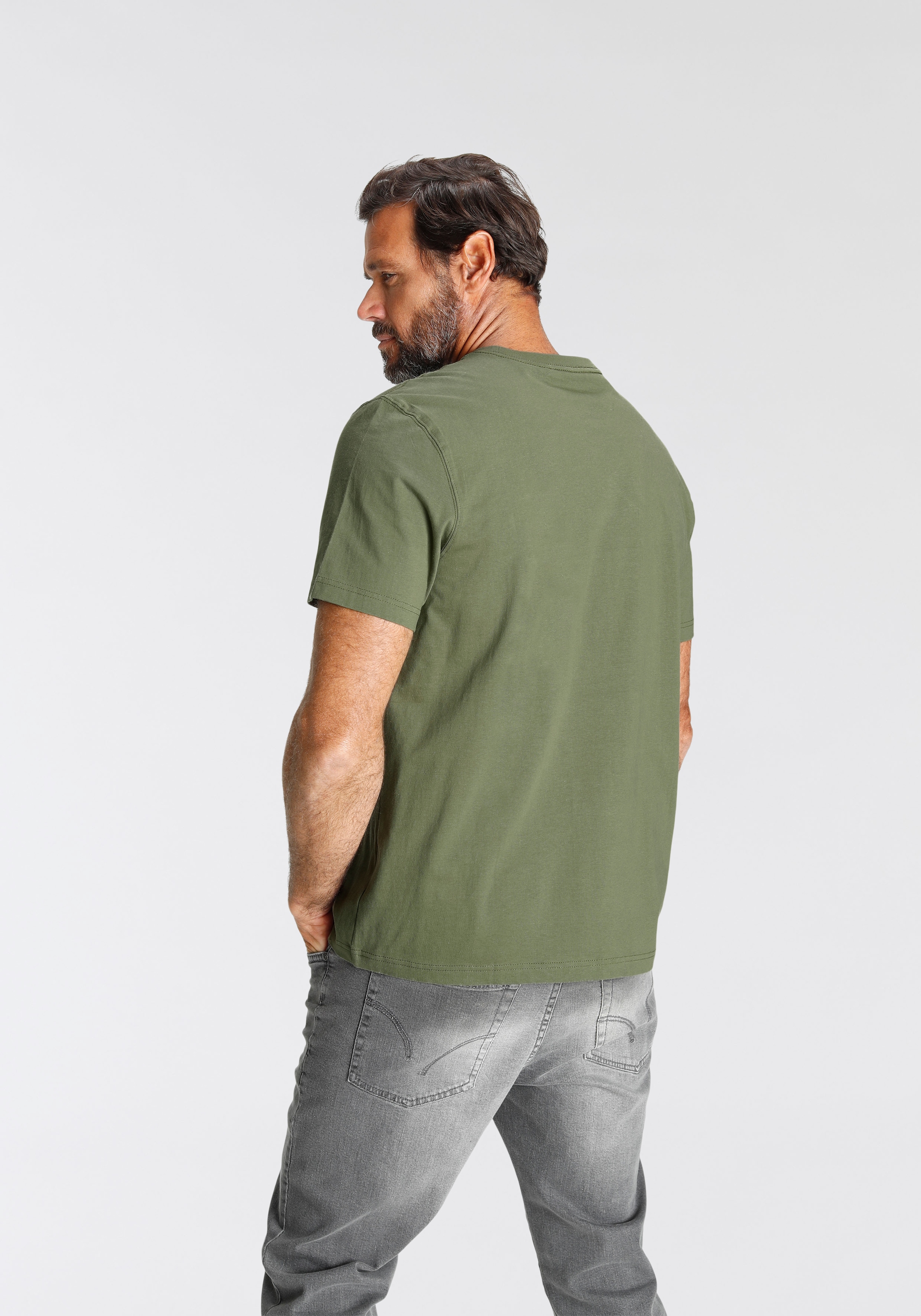 Man's World T-Shirt, Kurzarm, bedruckt, Rundhalsausschnitt, aus Baumwolle